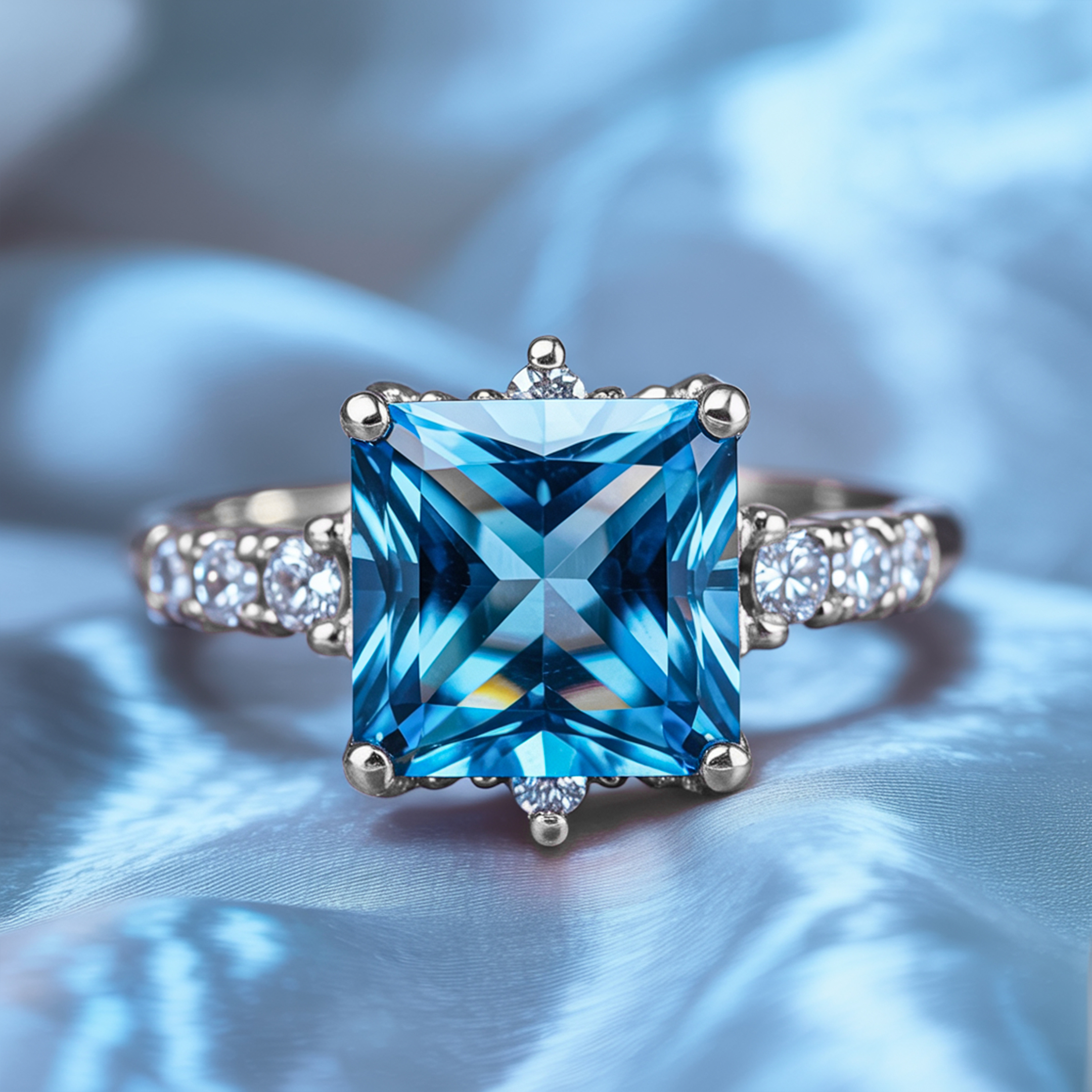 カテリーナ 5CT プリンセスカット モアッサナイトリング