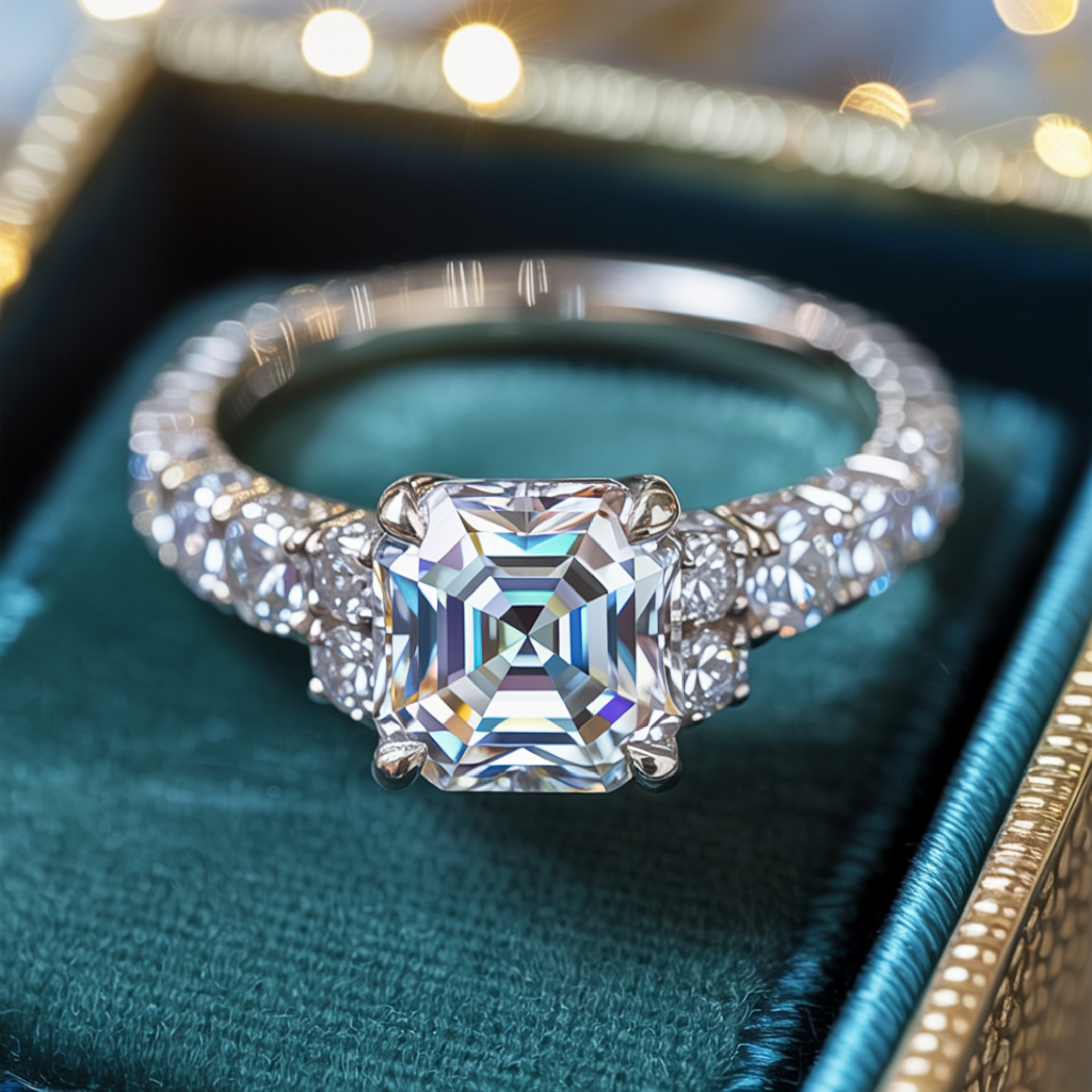 The Adelina Rae — Asscher Cut Moissanite Ring