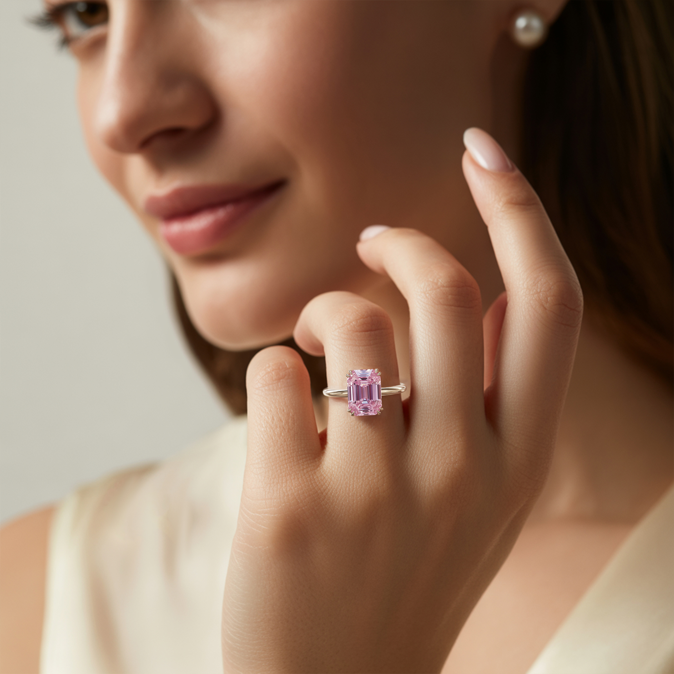 カミラ - ソリティア モアッサナイトリング