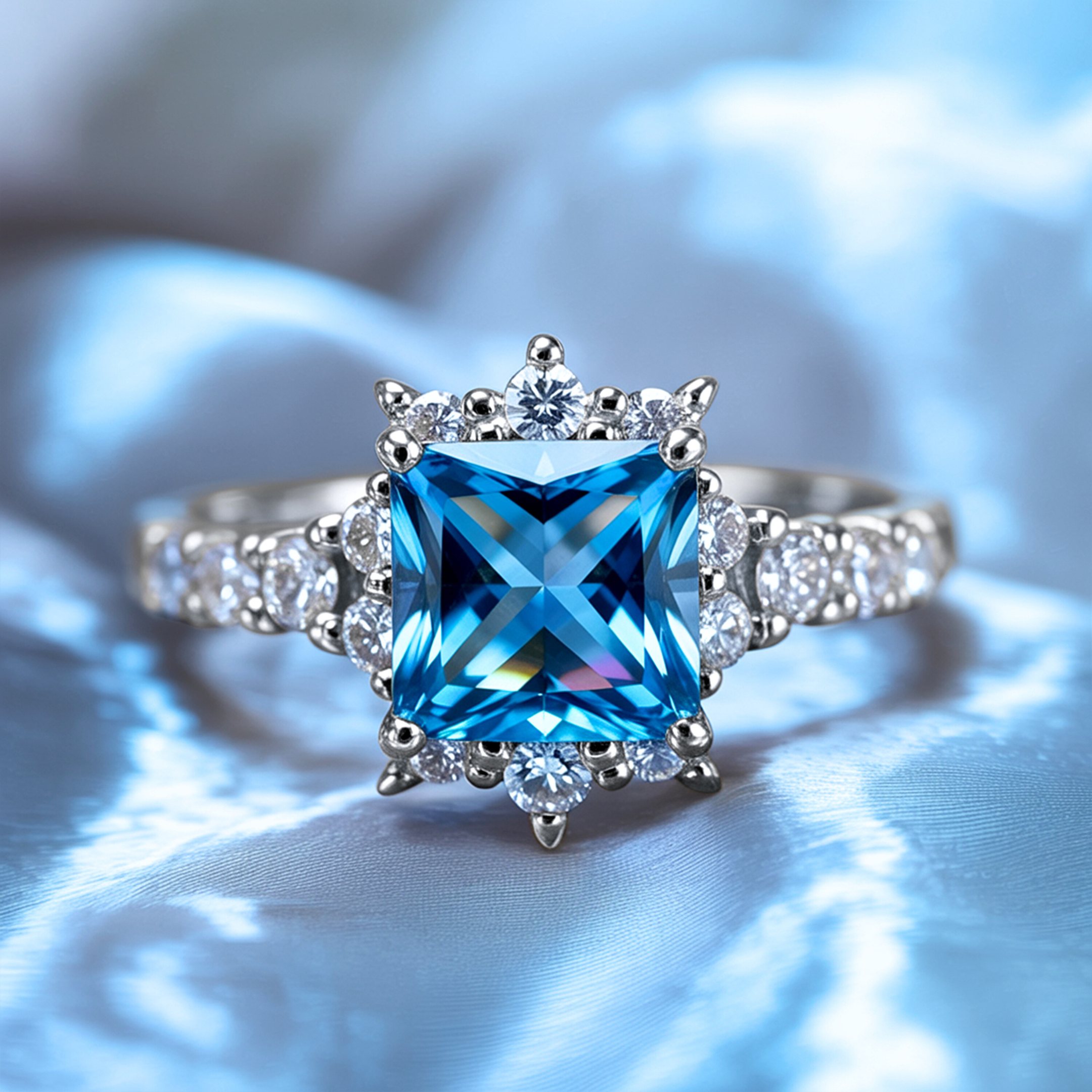 カテリーナ 2CT プリンセスカット モアッサナイトリング