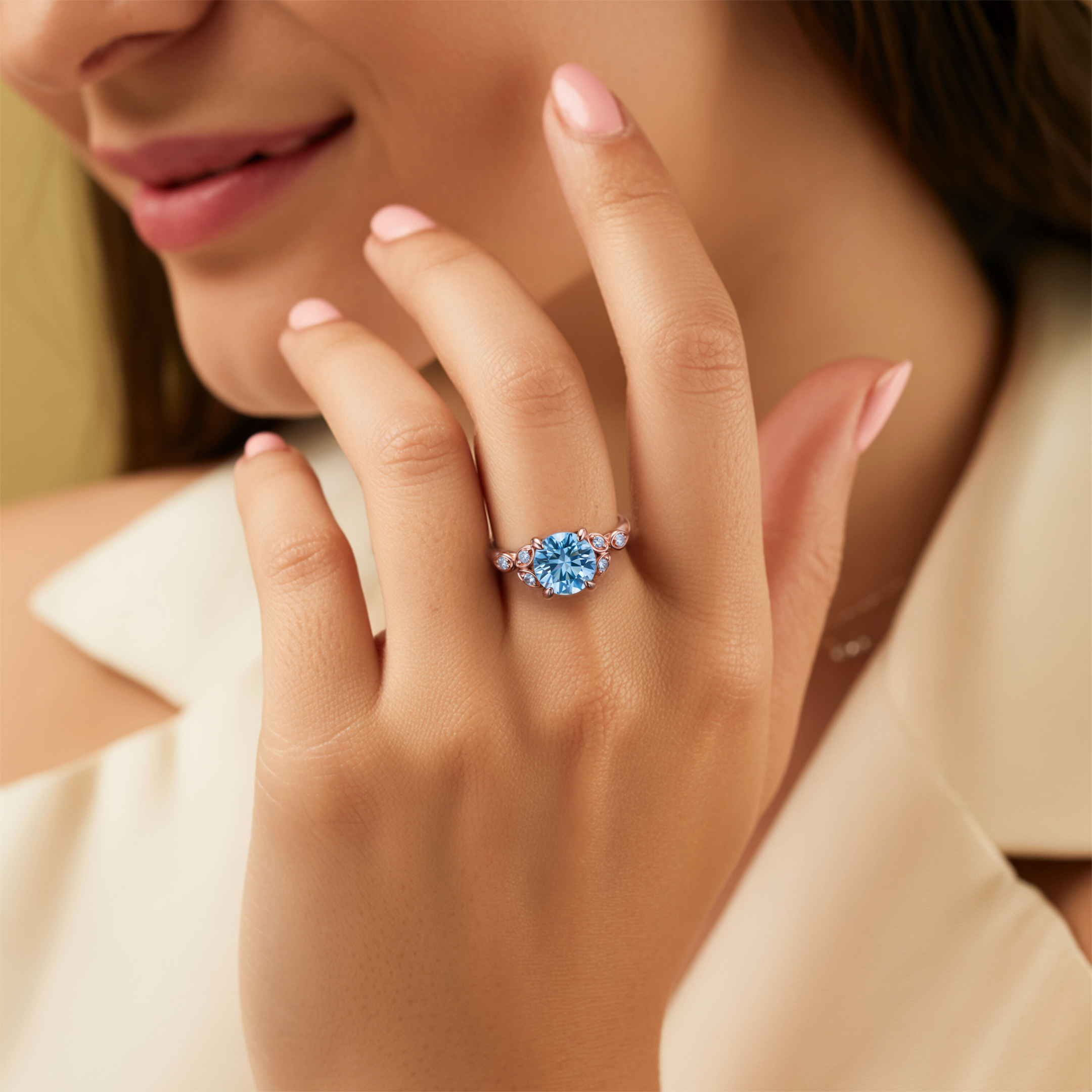 カタリーナ 2CT ラウンドカット モアッサナイトリング