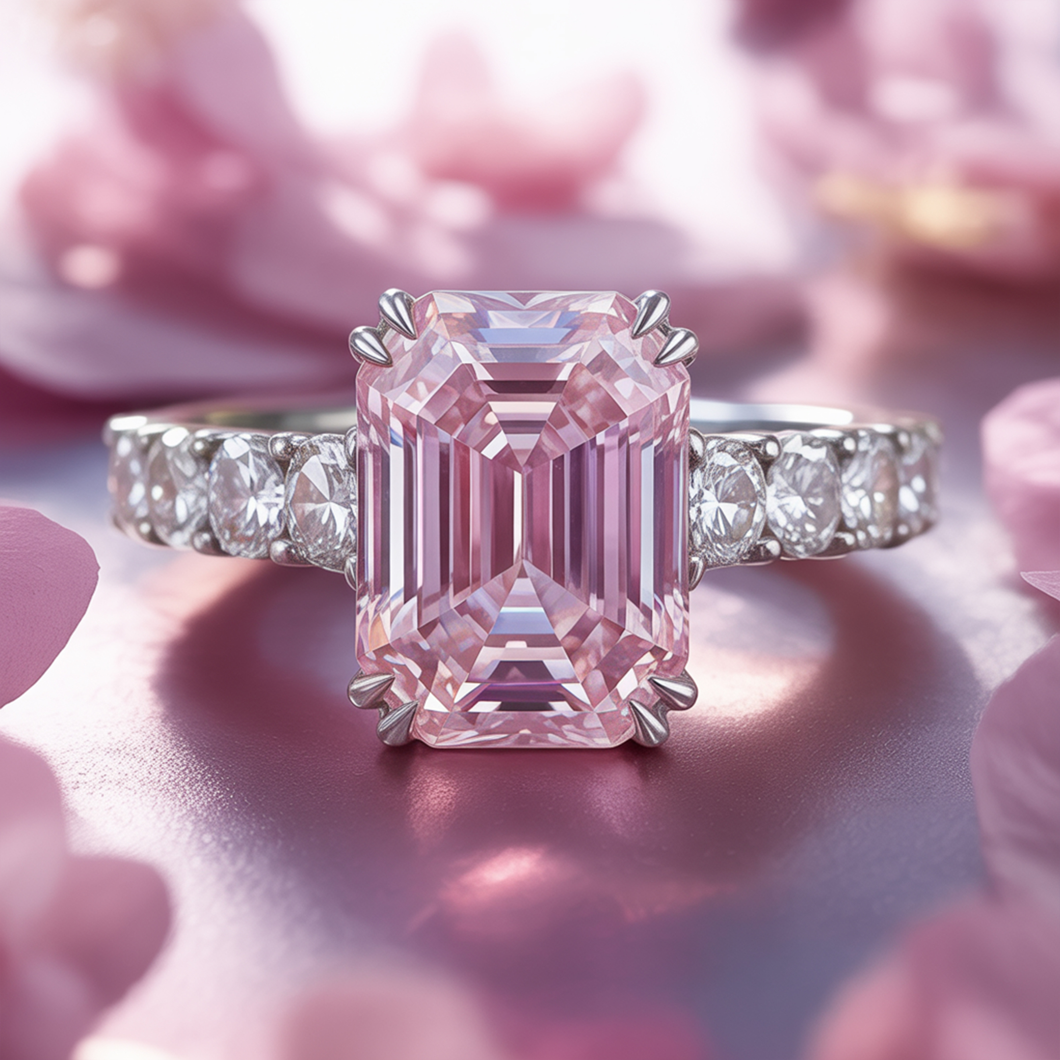 カミラ 2CT ピンクモアサナイトリング