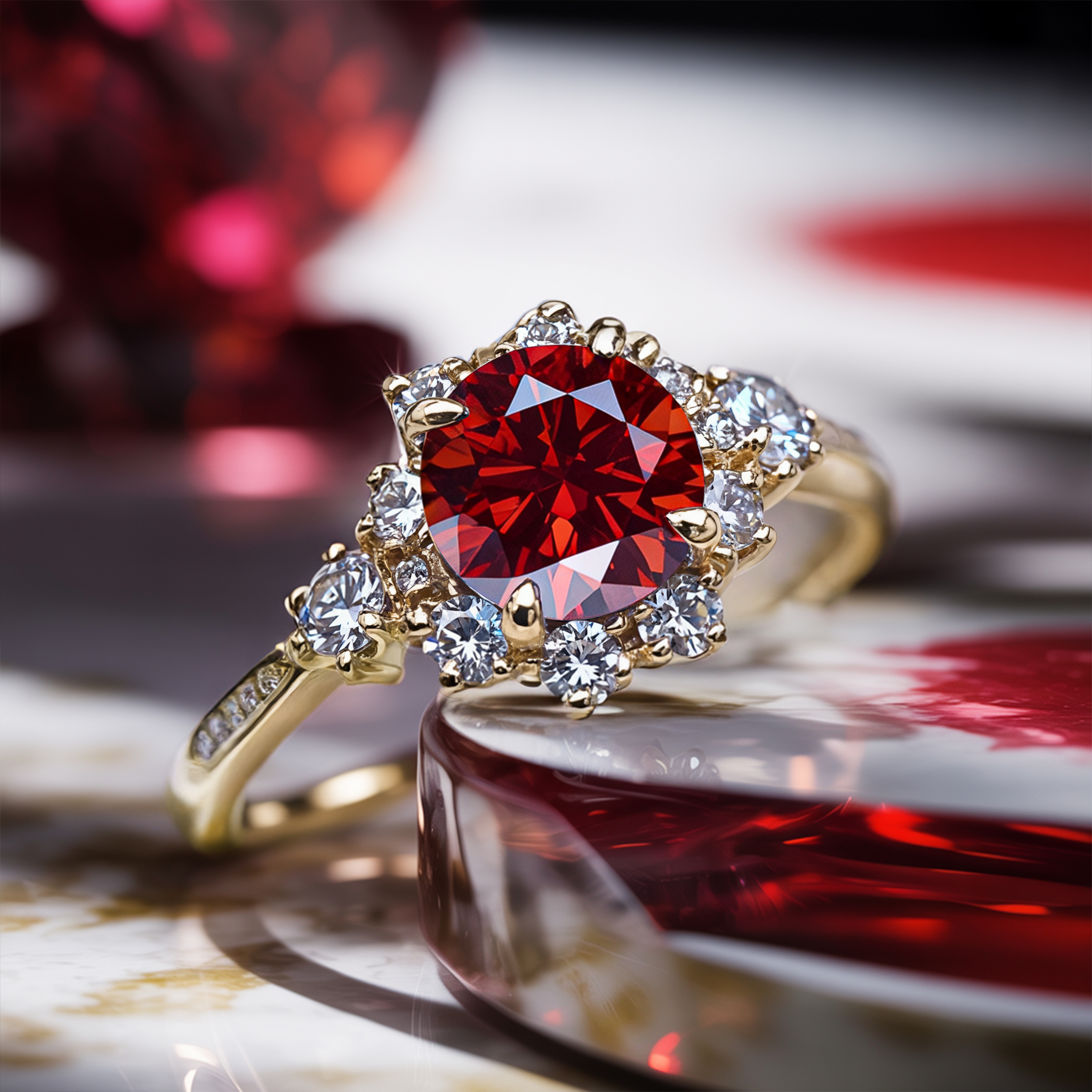 ベサニー - レッドモアッサナイトリング