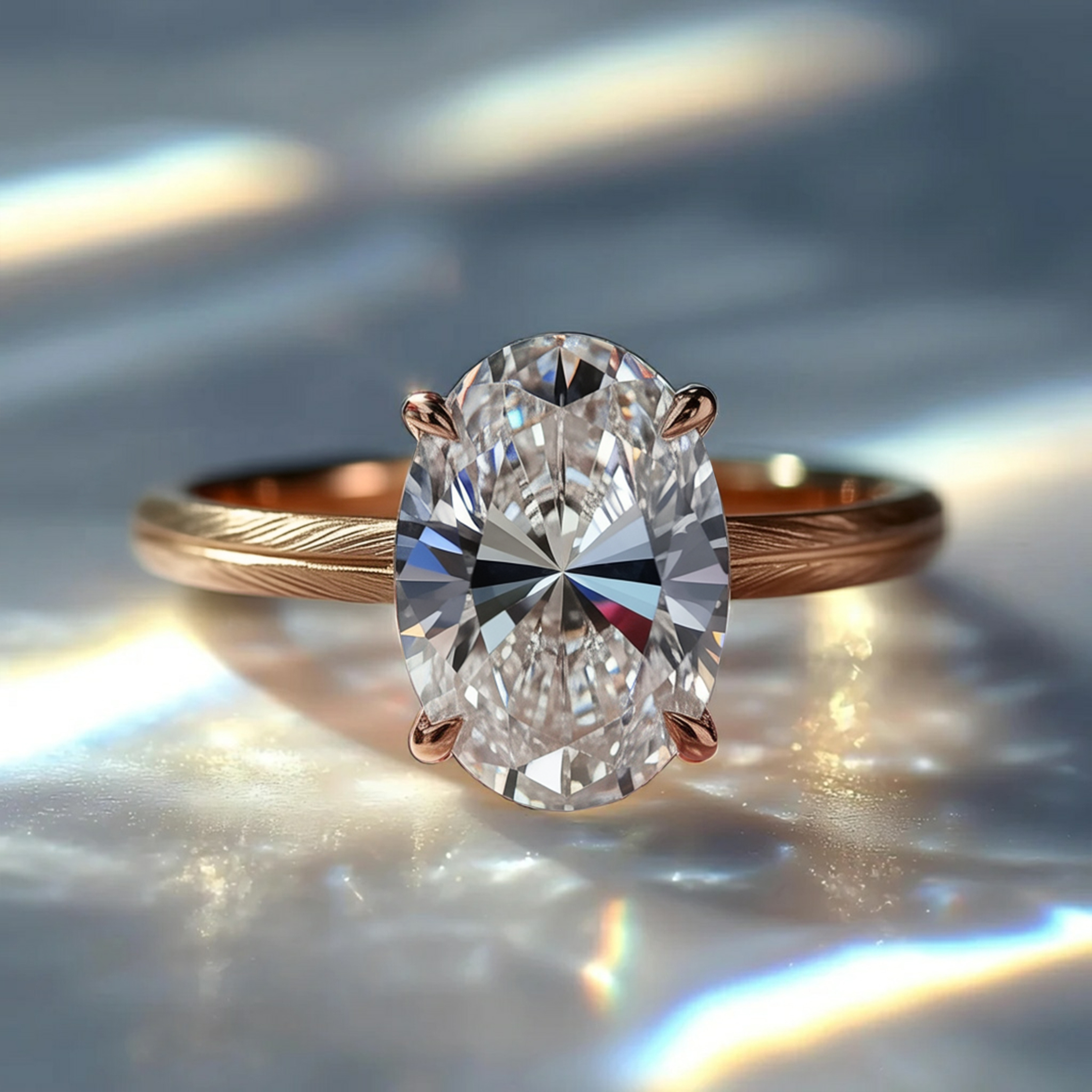 オパライン - ヴィンテージ モアッサナイトリング