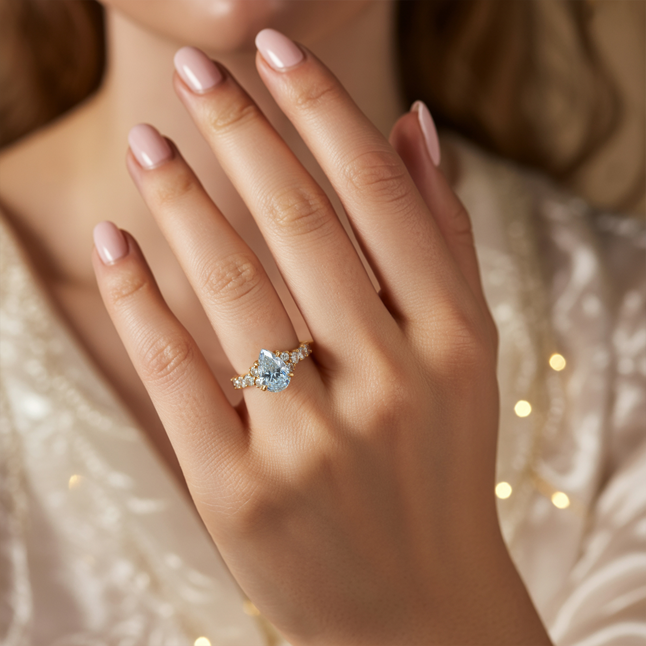The Adelina Rae — Pear Cut Moissanite Ring
アデリナ・レイ — ペアカット モアッサナイトリング