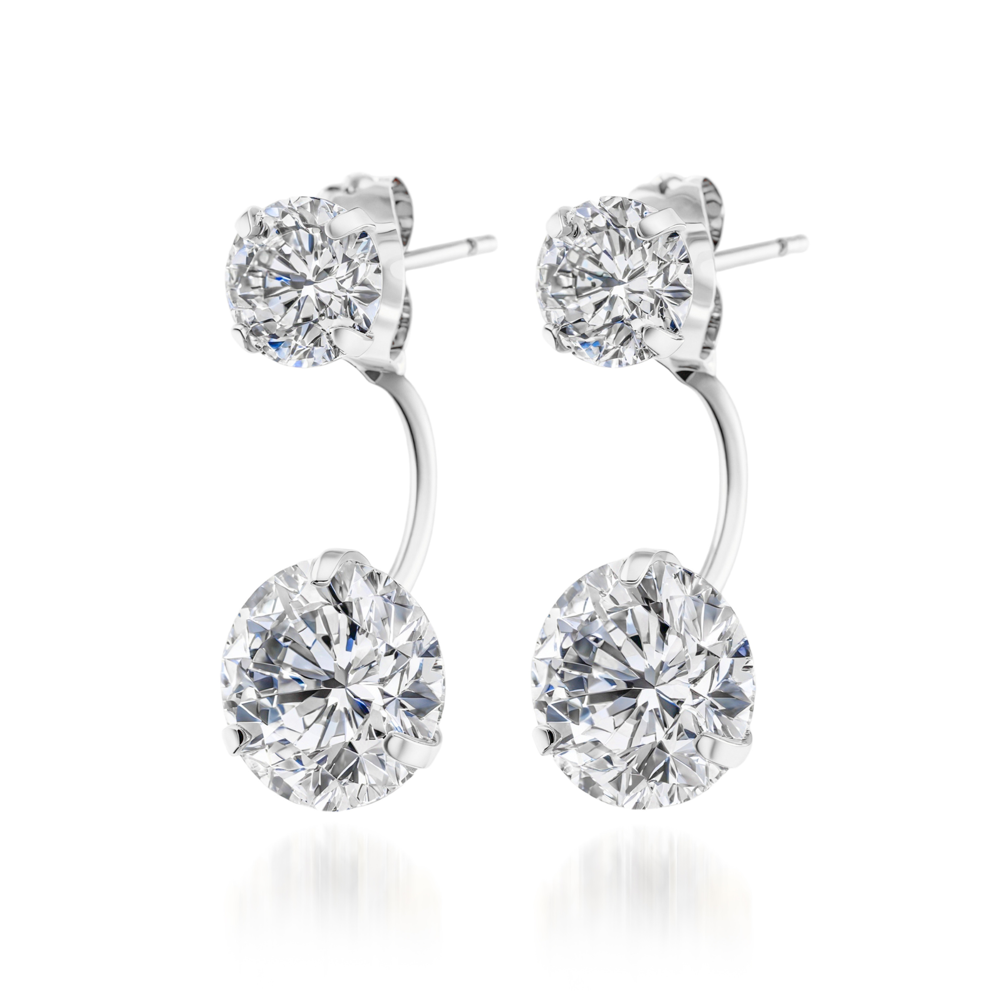 デュアルストーン ゴールド ドロップイヤリング