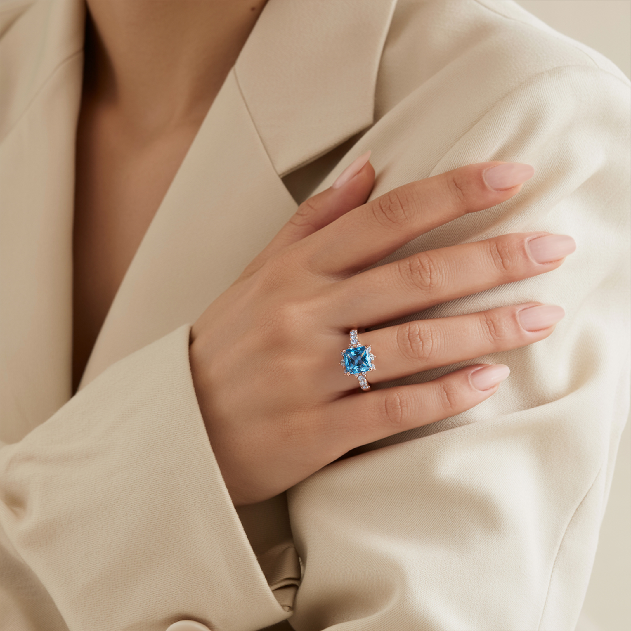 カテリーナ 3CT プリンセスカット モアッサナイトリング