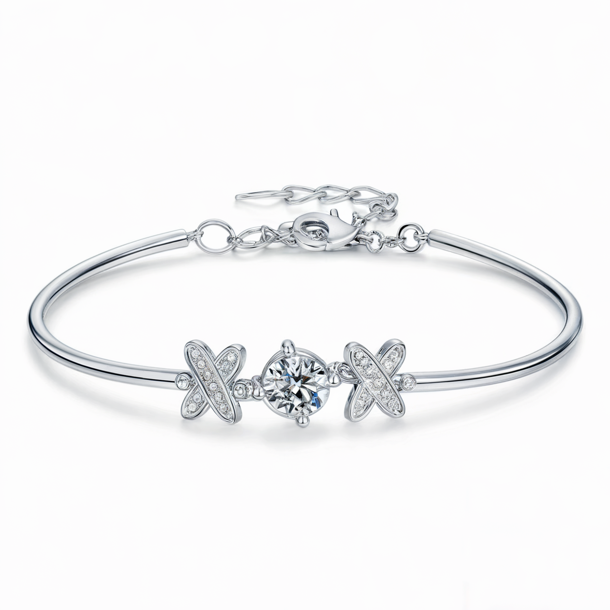 ラウンドダイヤモンド バングルブレスレット