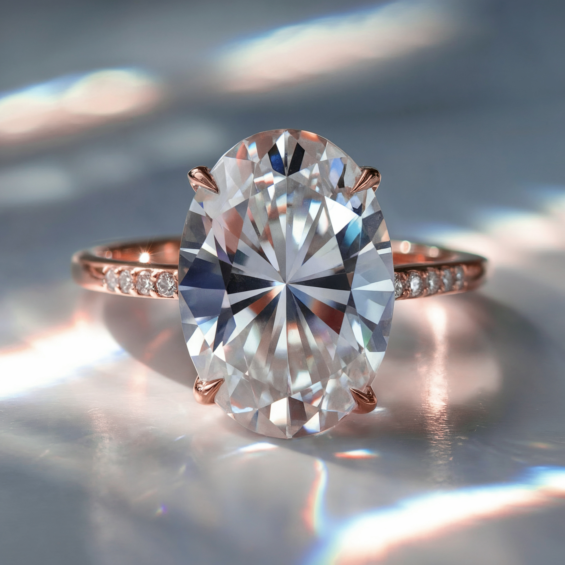 オパライン 5CT モアッサナイトリング