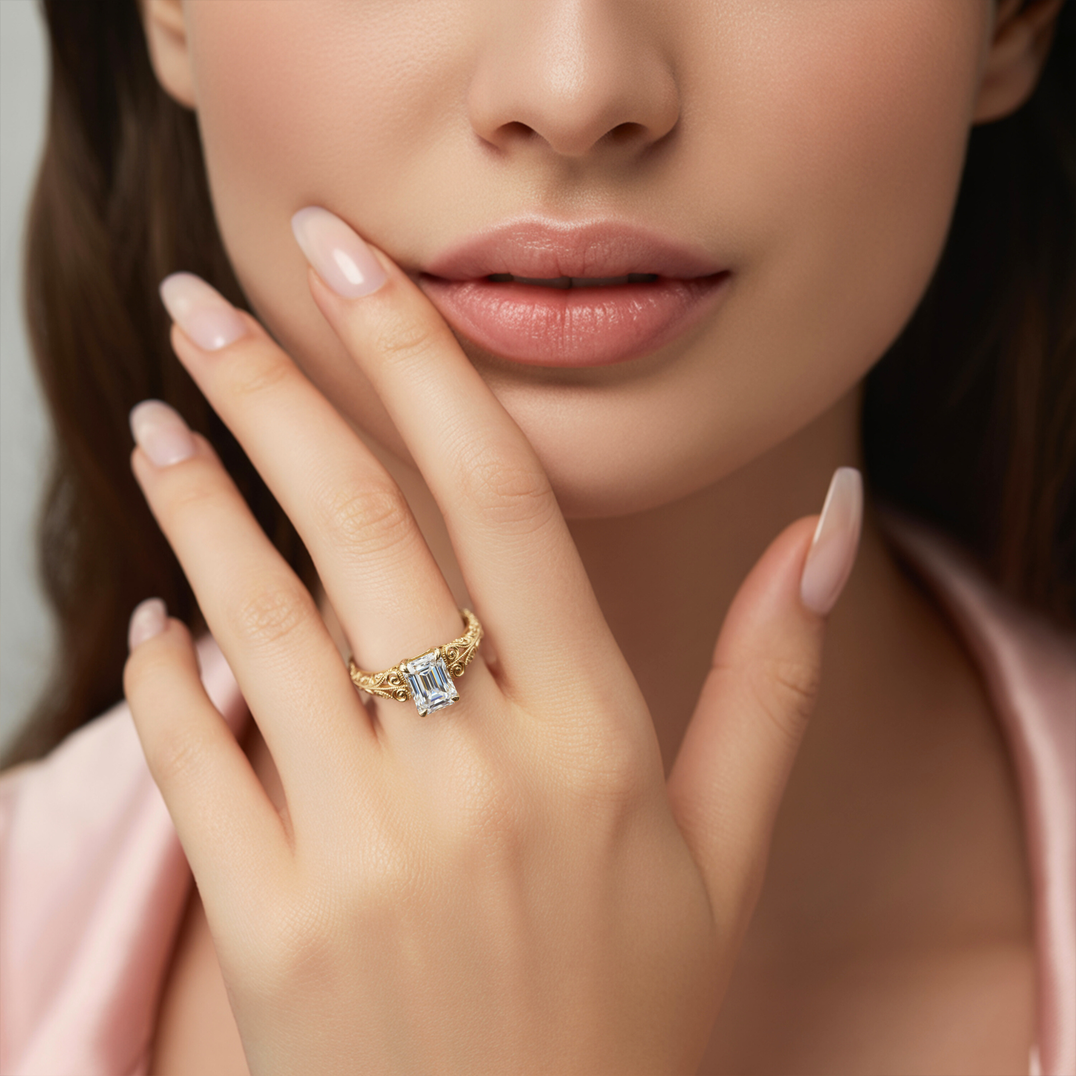 アデリナ・レイ – ヴィンテージ モアッサナイトリング