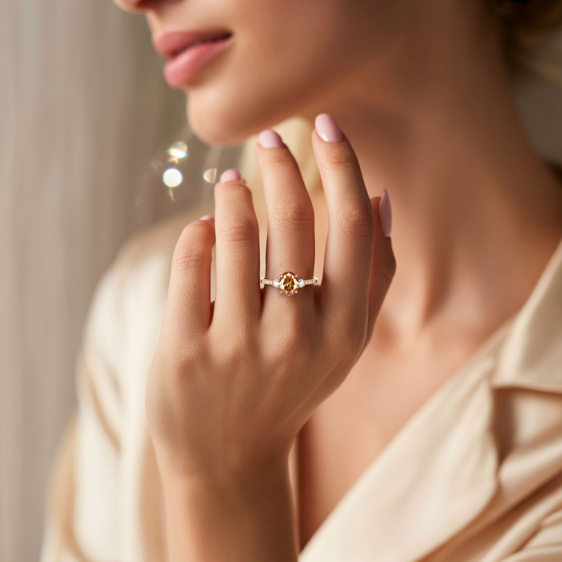 The Luna | 未来の妻へ | 2CTオーバルカットイエローモアサナイトリング