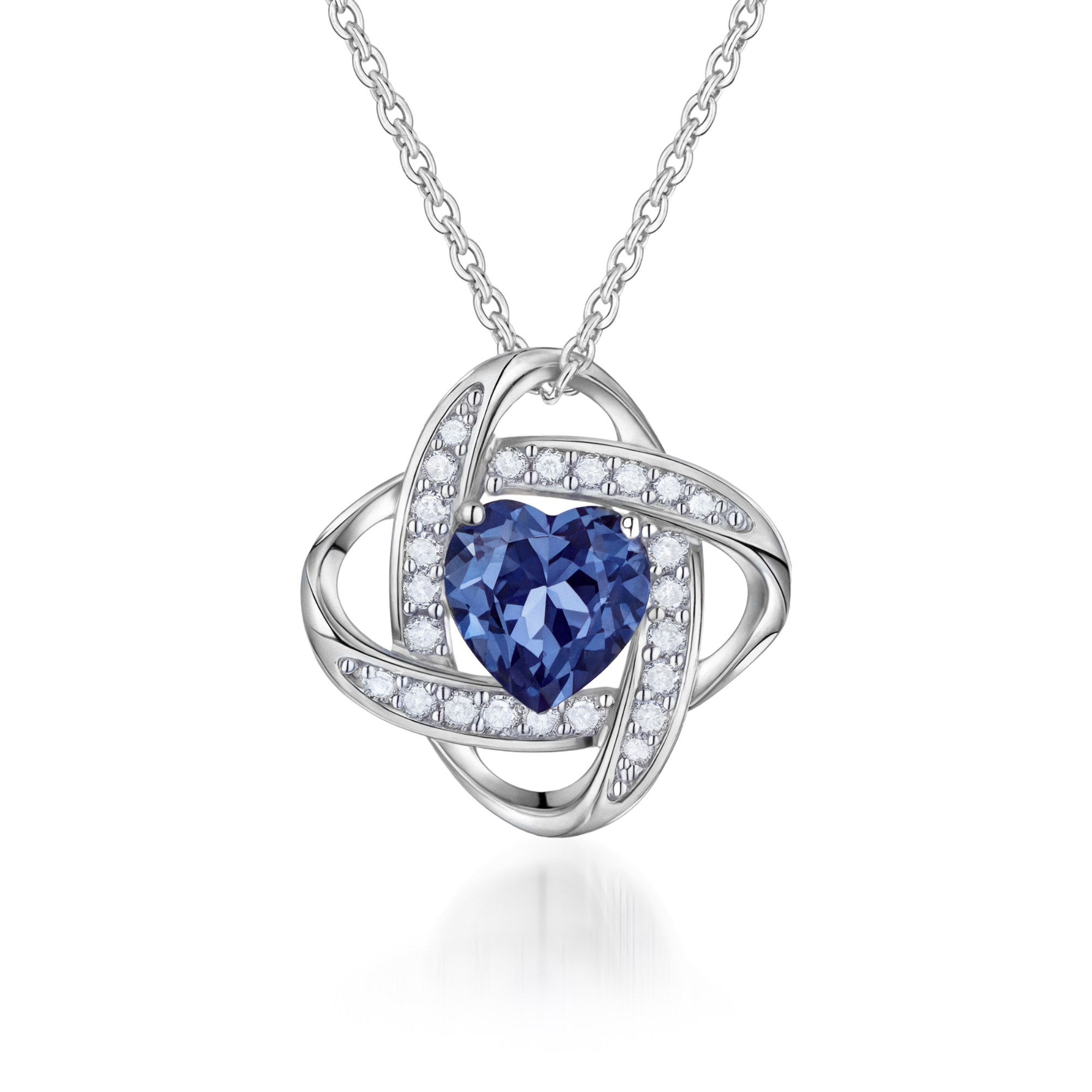 Collier Nœud d'Amour & Pierre de Naissance