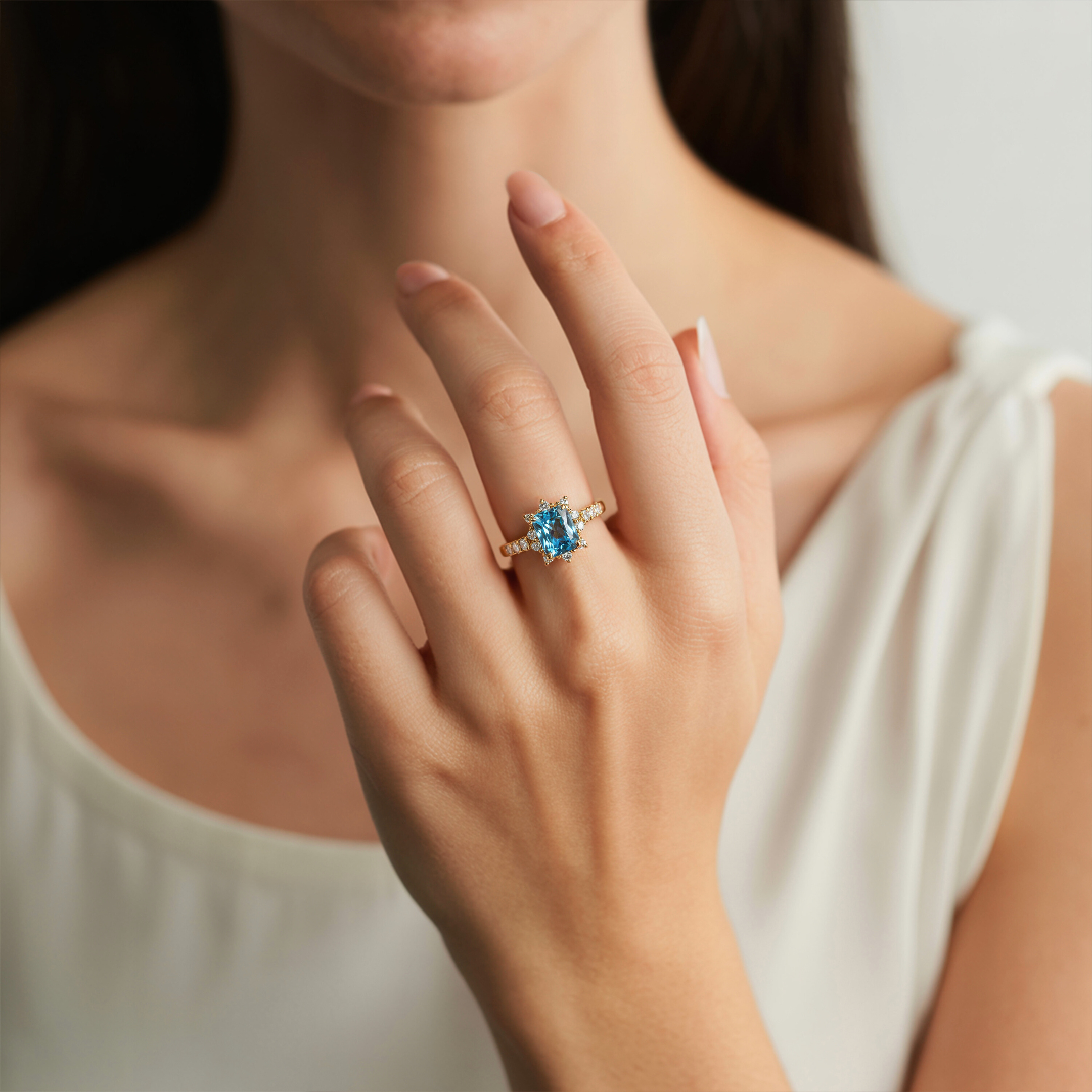 カテリーナ ラディアントカット モアッサナイトリング