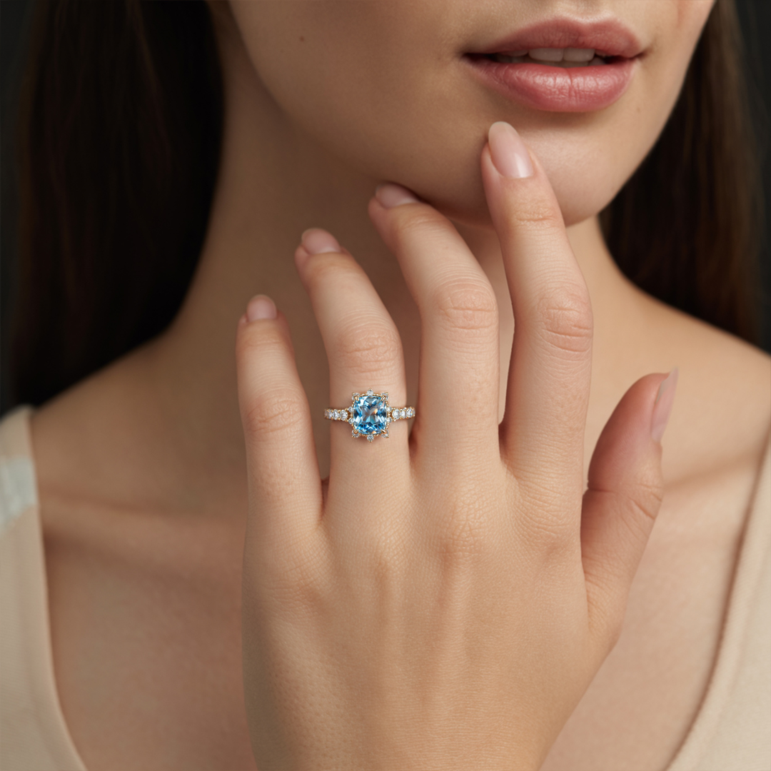 カテリーナ クッションカット モアッサナイトリング