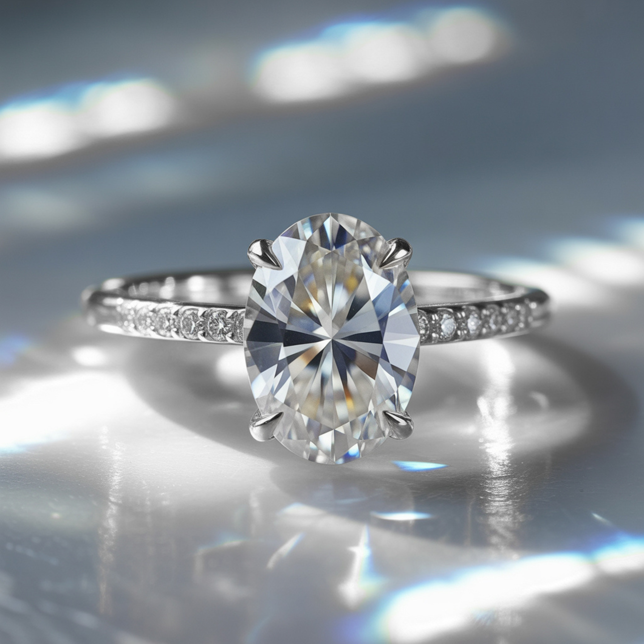 オパライン 1CT モアッサナイトリング