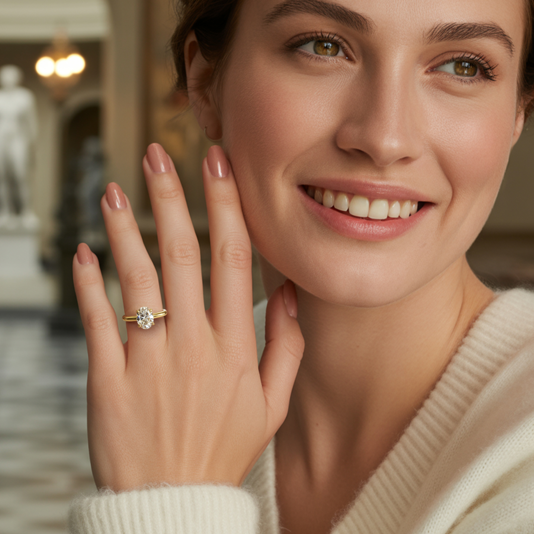 The Luna – Solitaire Moissanite Ring