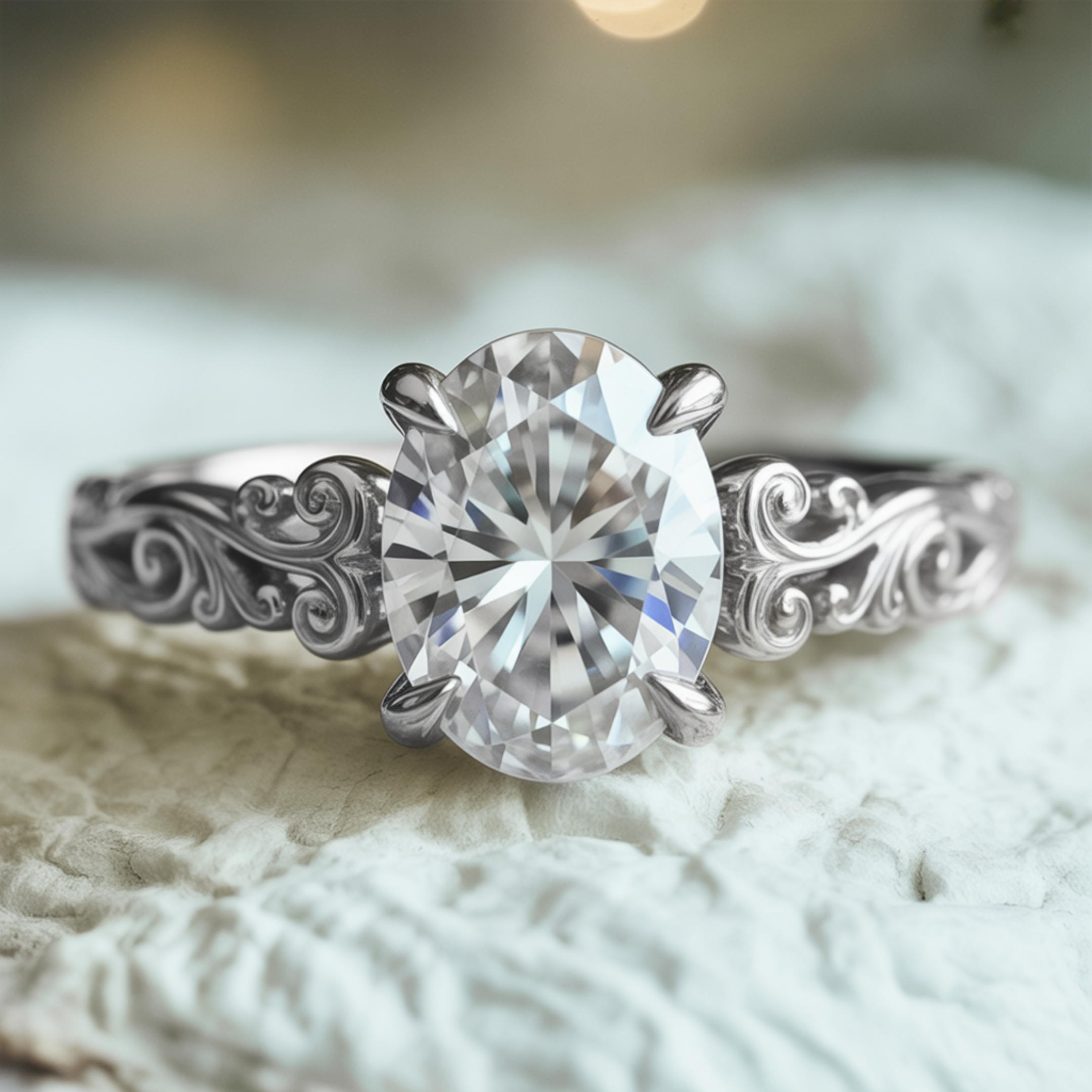 セレスティン - ヴィンテージ モアッサナイトリング