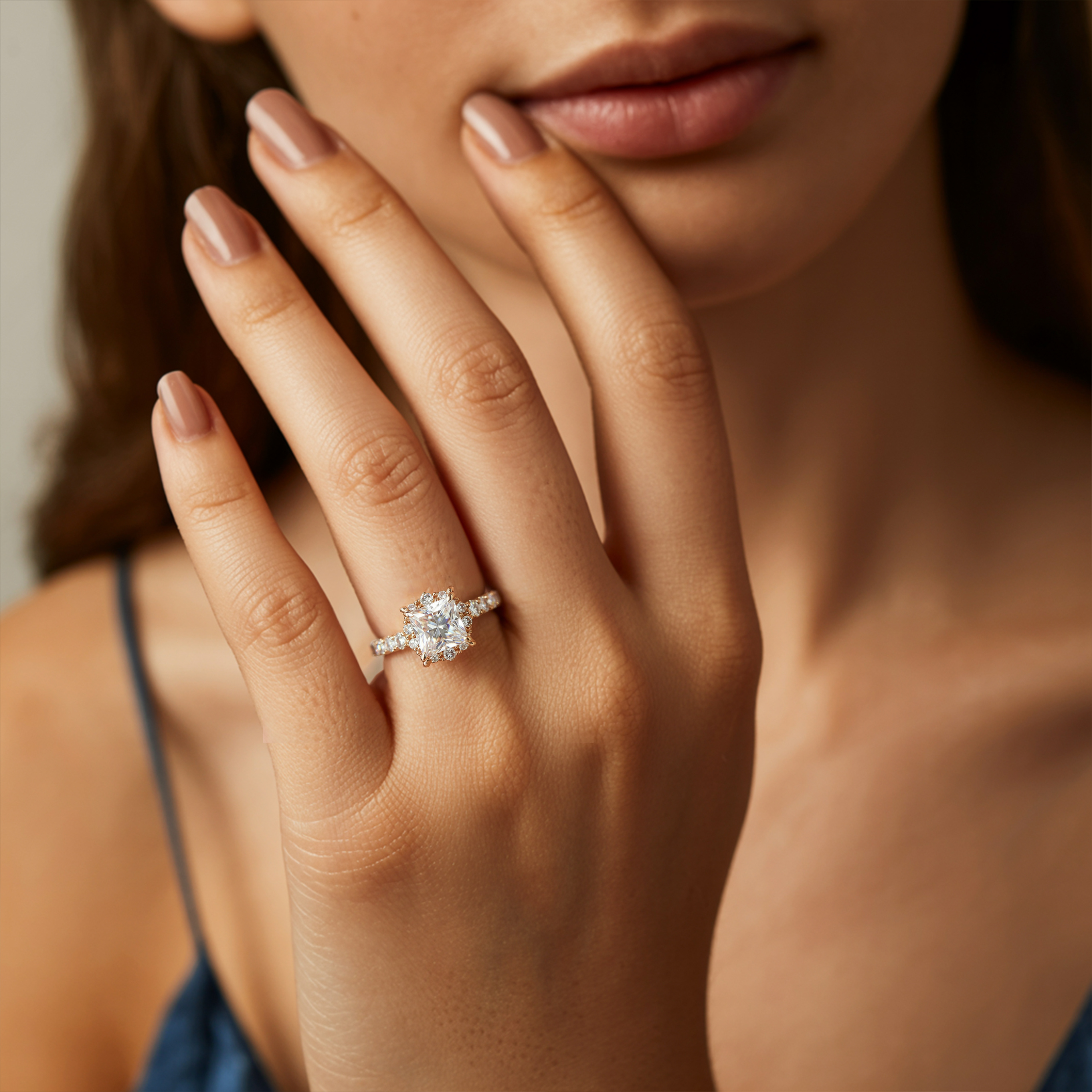 カテリーナ 1CT プリンセスカット ホワイトモアサナイトリング