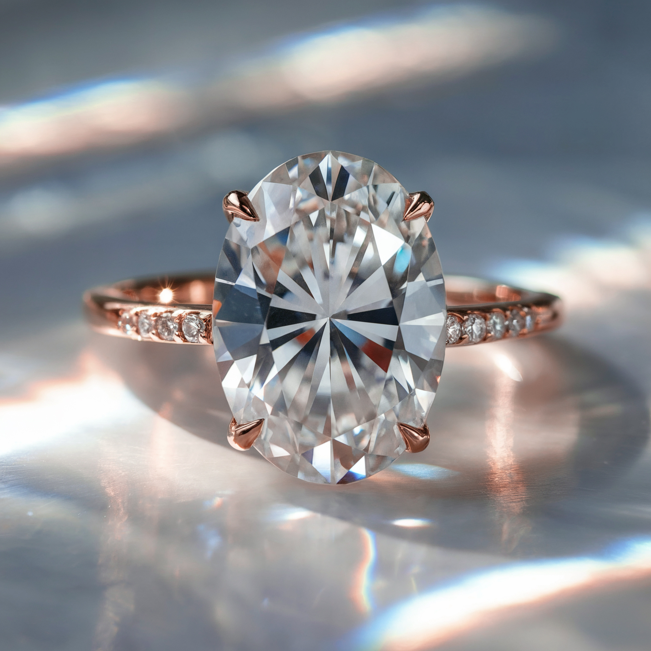 オパライン 4CT モアッサナイトリング