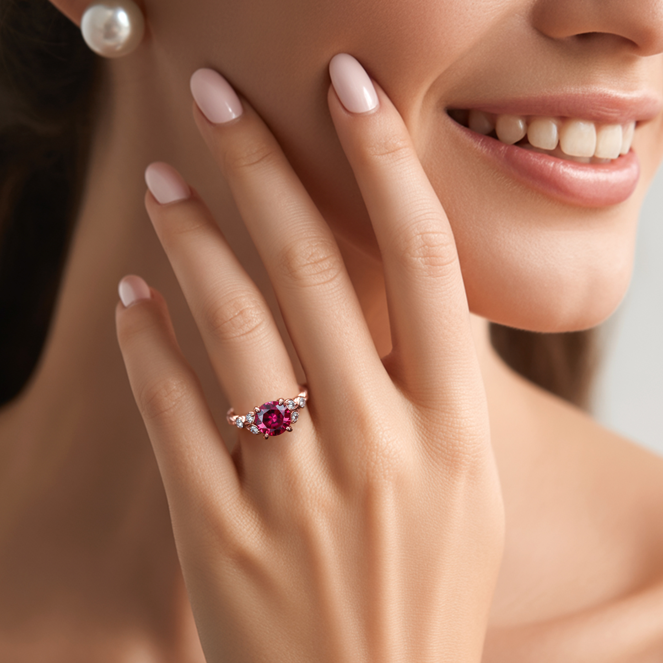 <Katalina>1.5CTラウンドカット レッドモアッサナイトリング