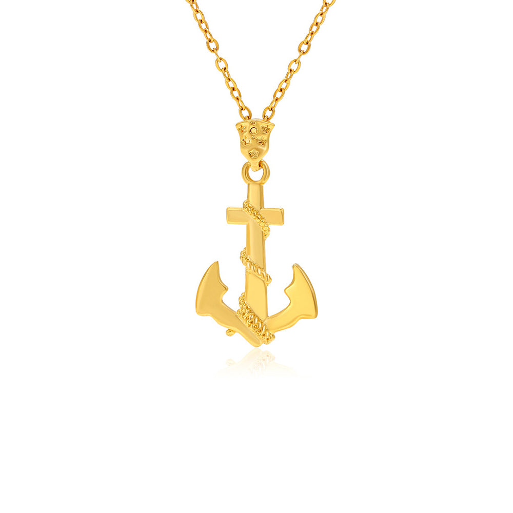 メンズアンカーネックレス - ステンレススチール