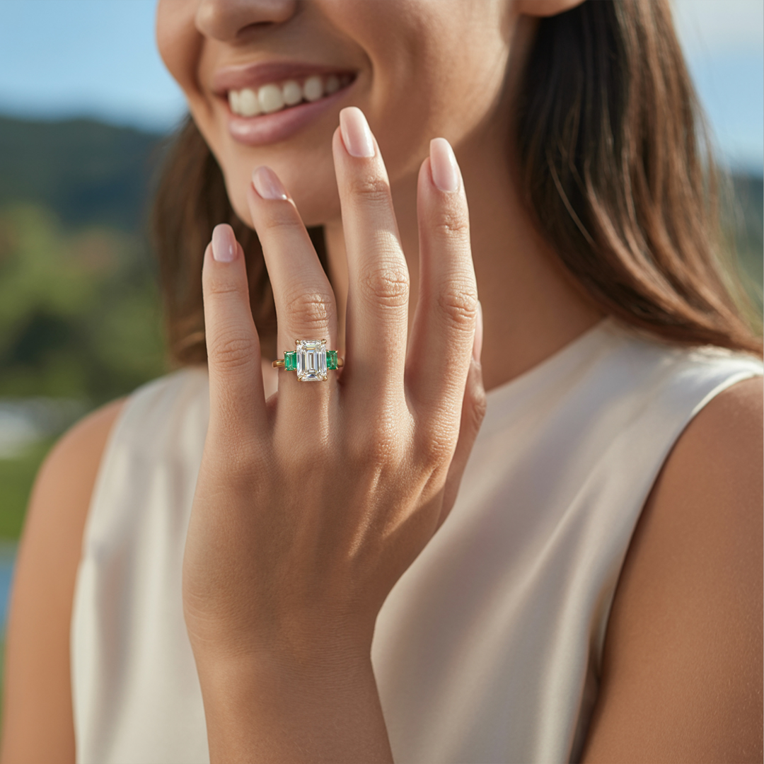 ベラ・ジュエル – スリーストーン モアッサナイトリング