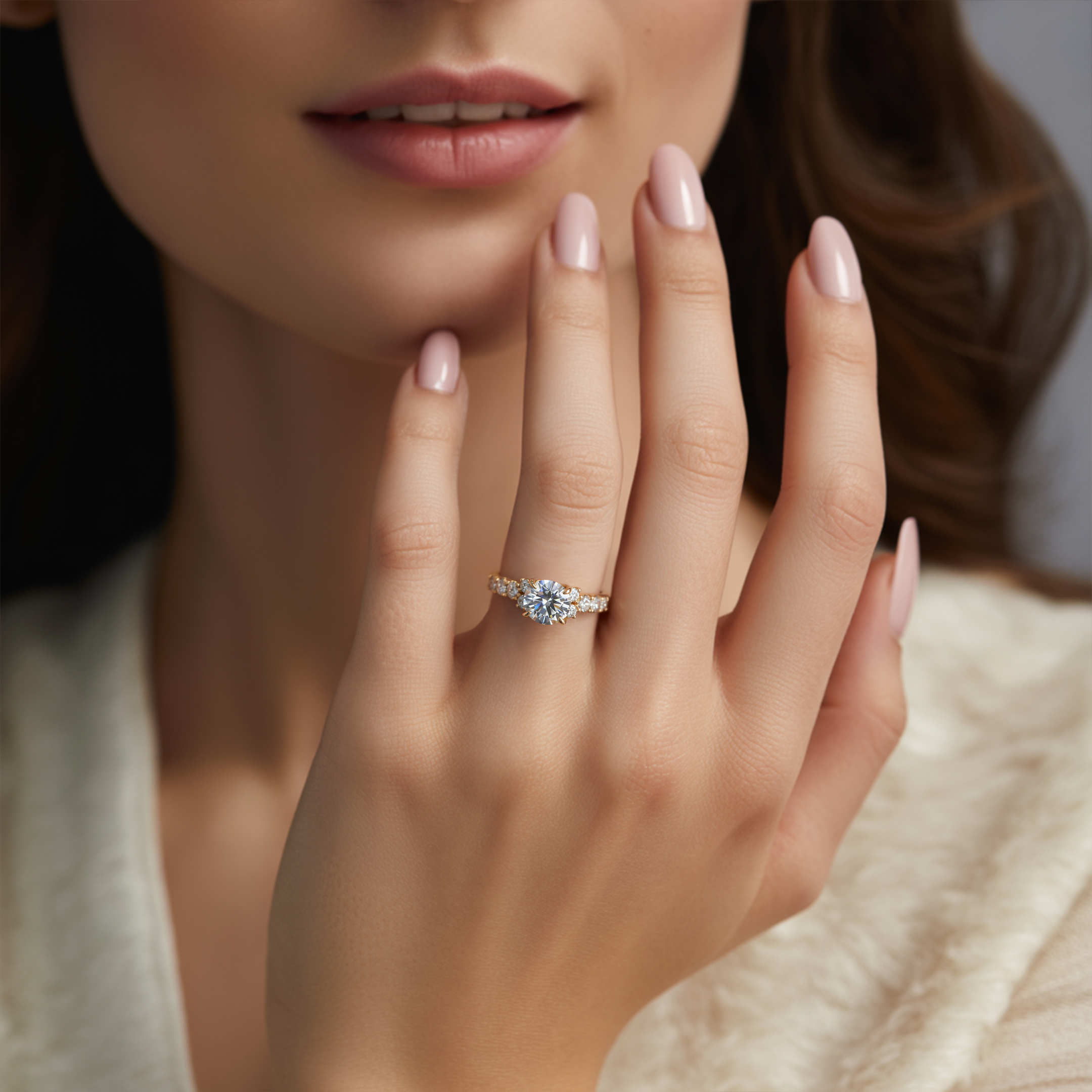 アデリナ・レイ — ラウンドカット モアッサナイトリング