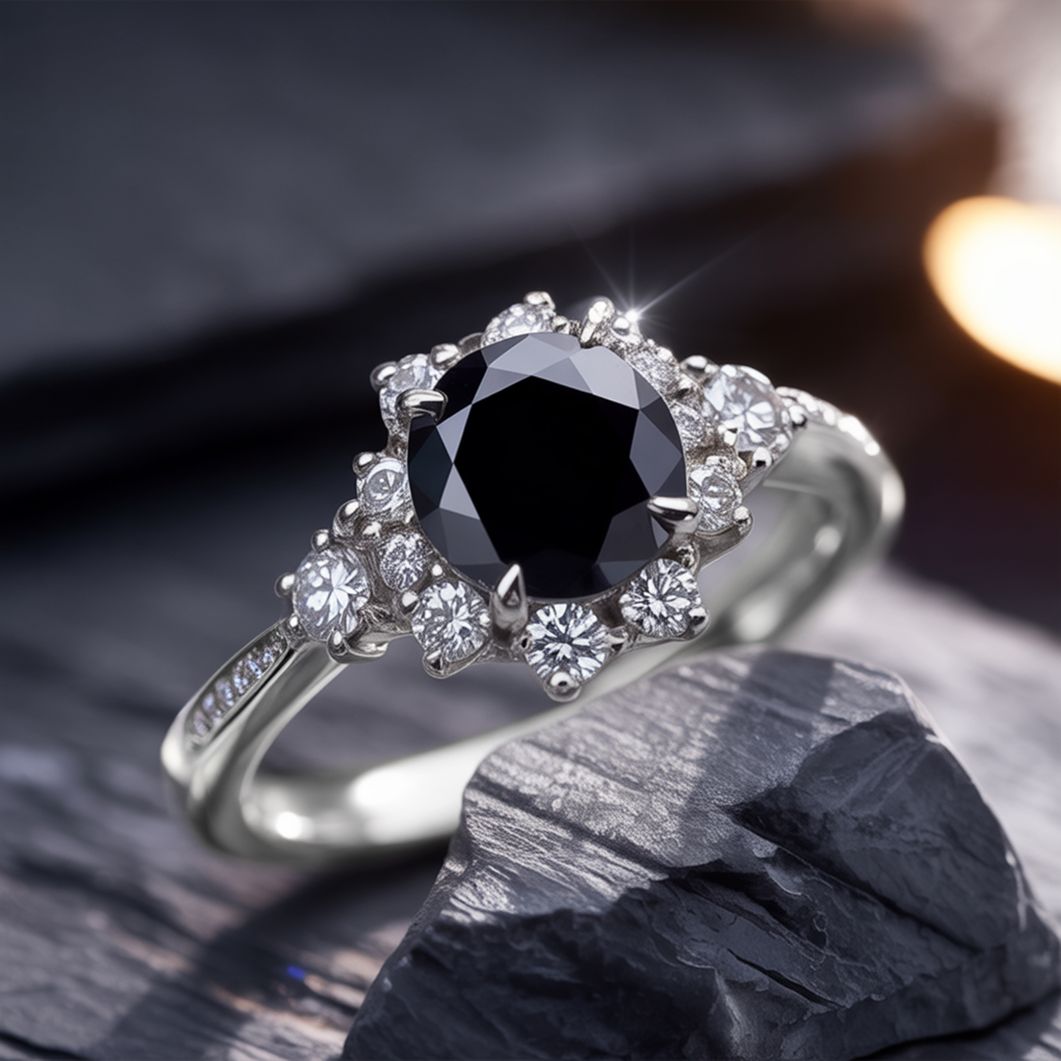 ベサニー - ブラックモアッサナイトリング