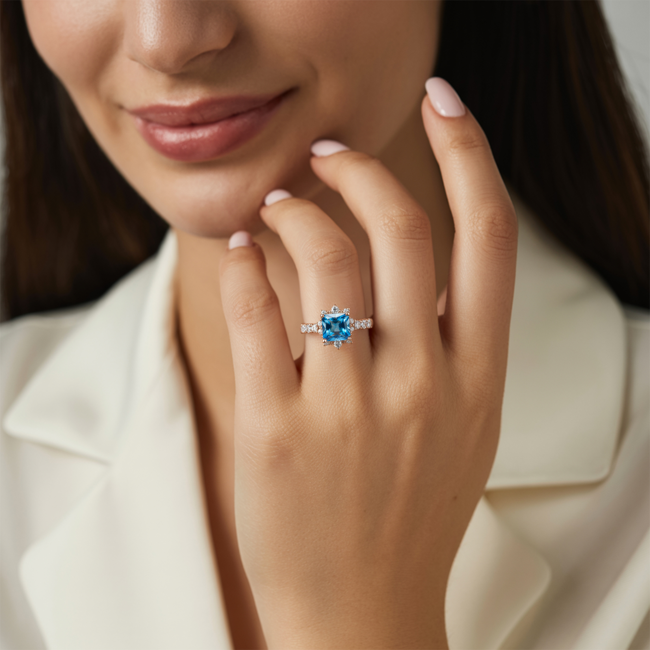 カテリーナ 2CT プリンセスカット モアッサナイトリング