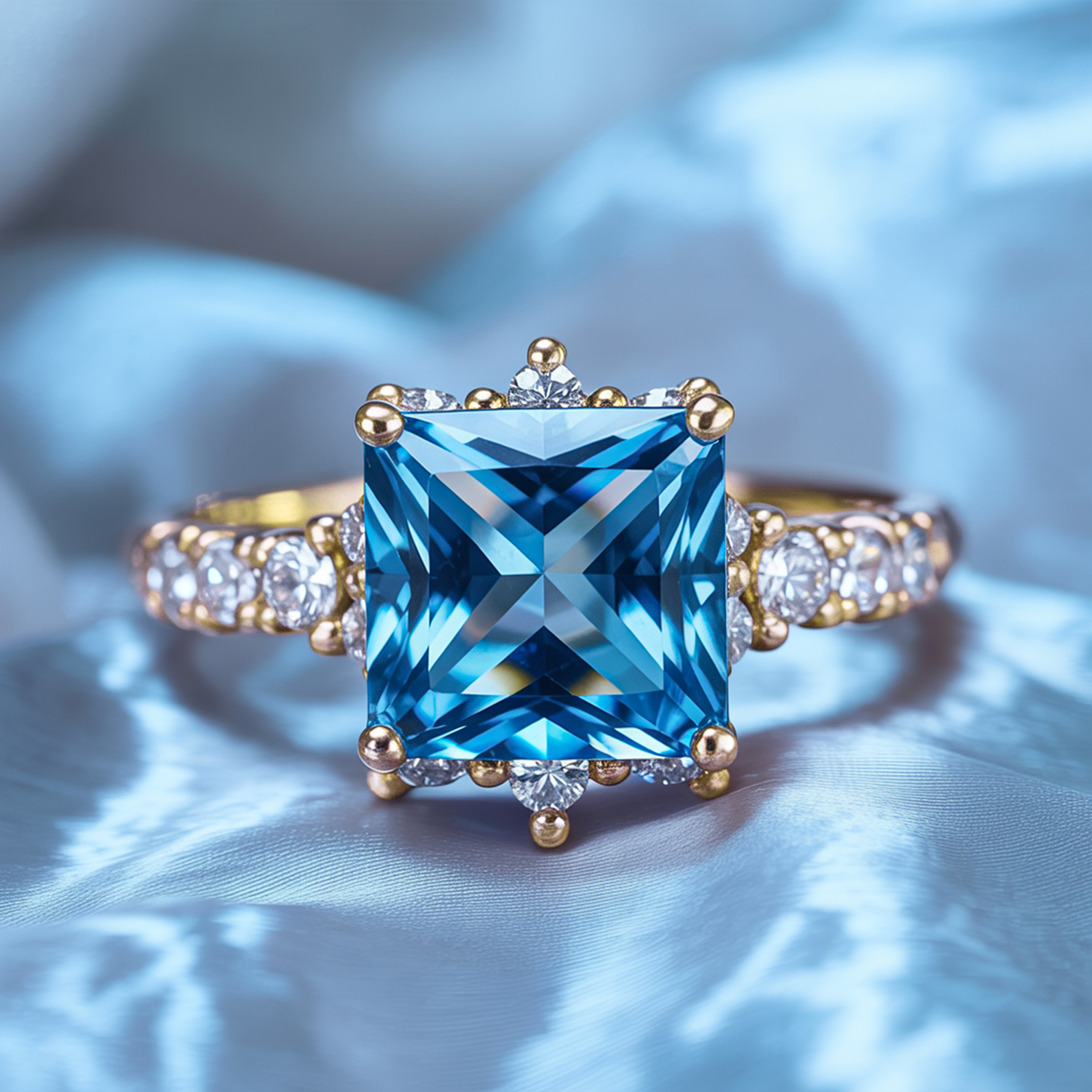 カテリーナ 4CT プリンセスカット モアッサナイトリング