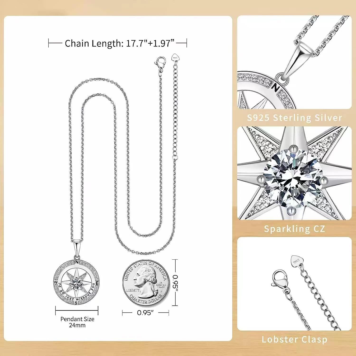 'Enjoy the journey' Compass Necklace
旅を楽しんで' コンパスネックレス