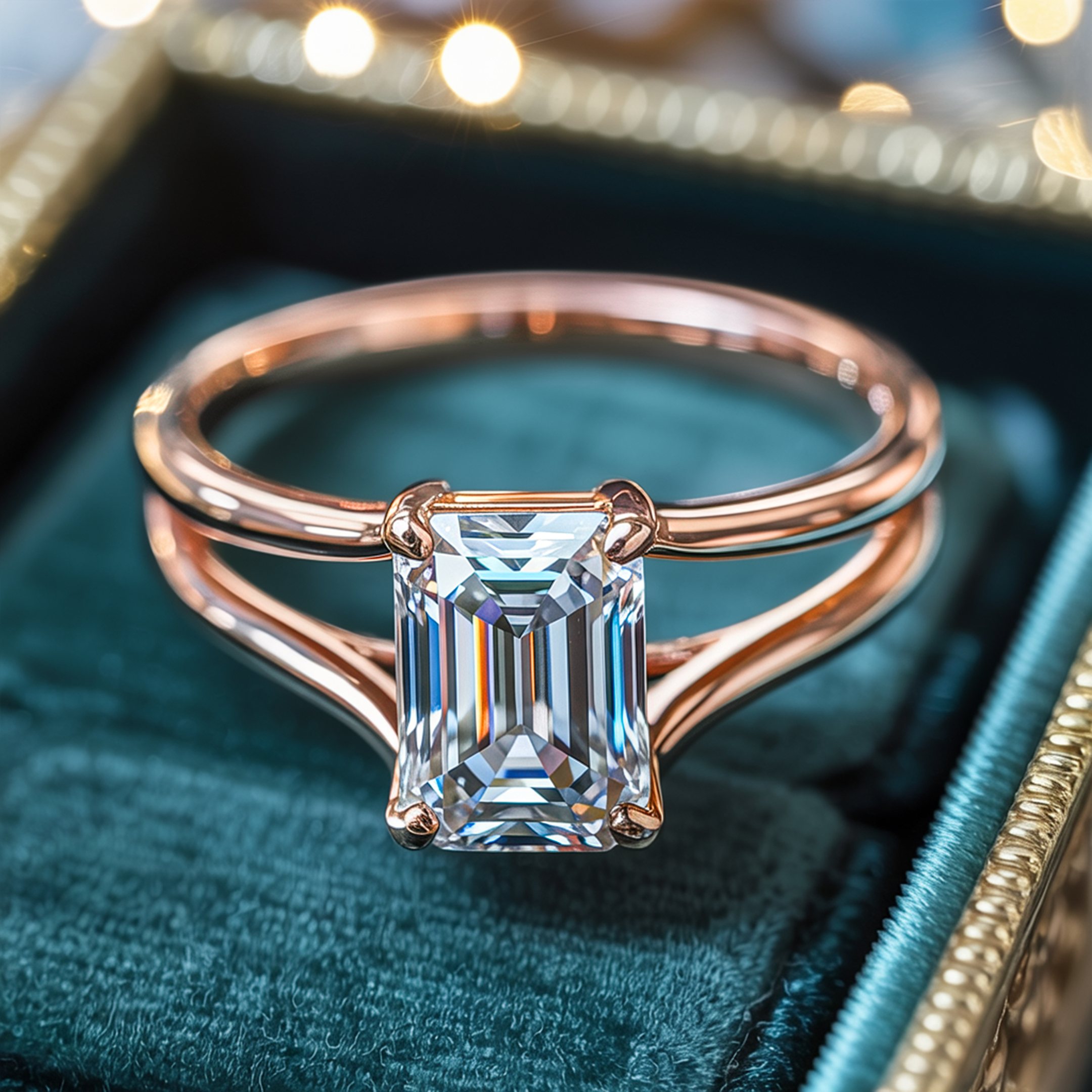 アデリナ・レイ – スプリットシャンク モアッサナイトリング