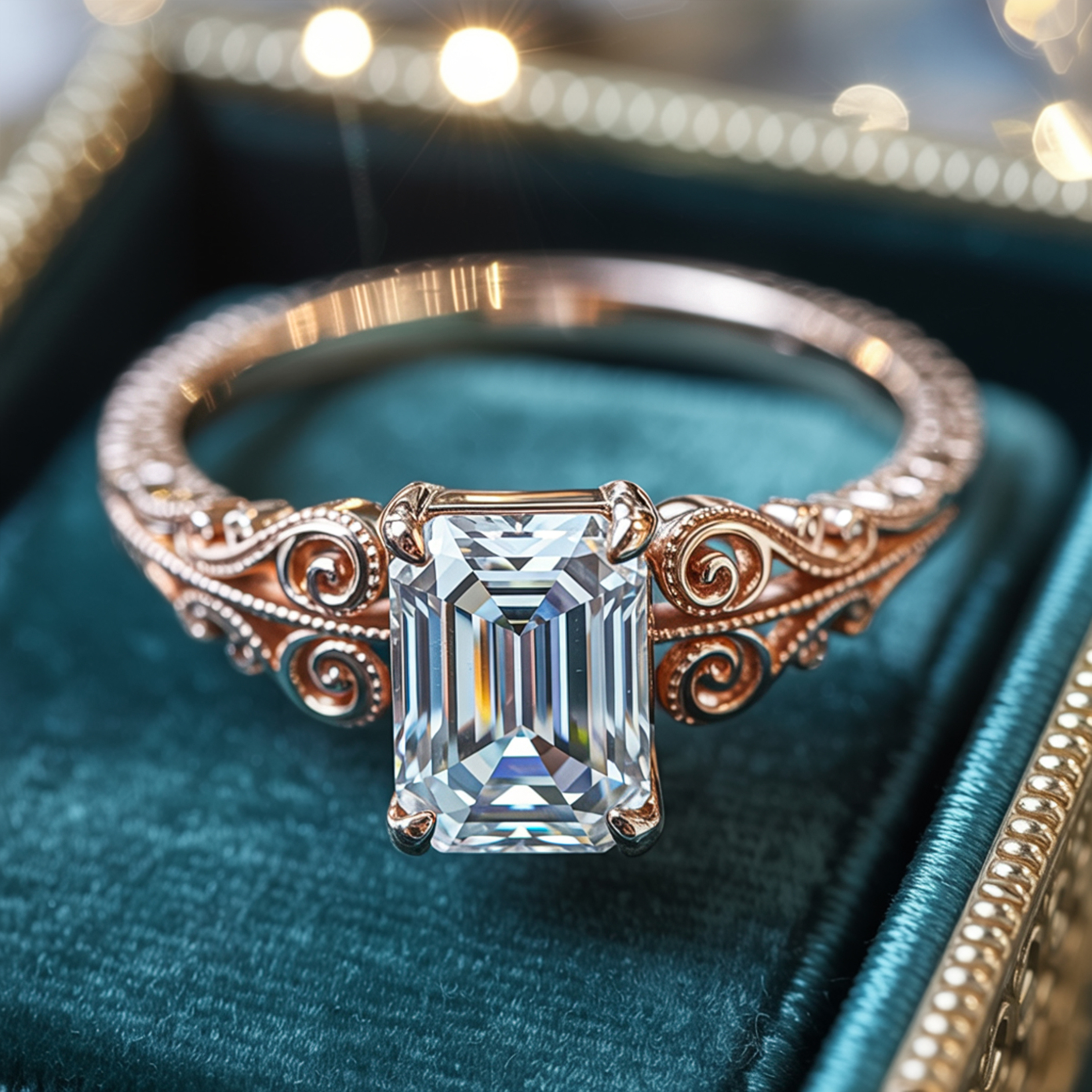 アデリナ・レイ – ヴィンテージ モアッサナイトリング