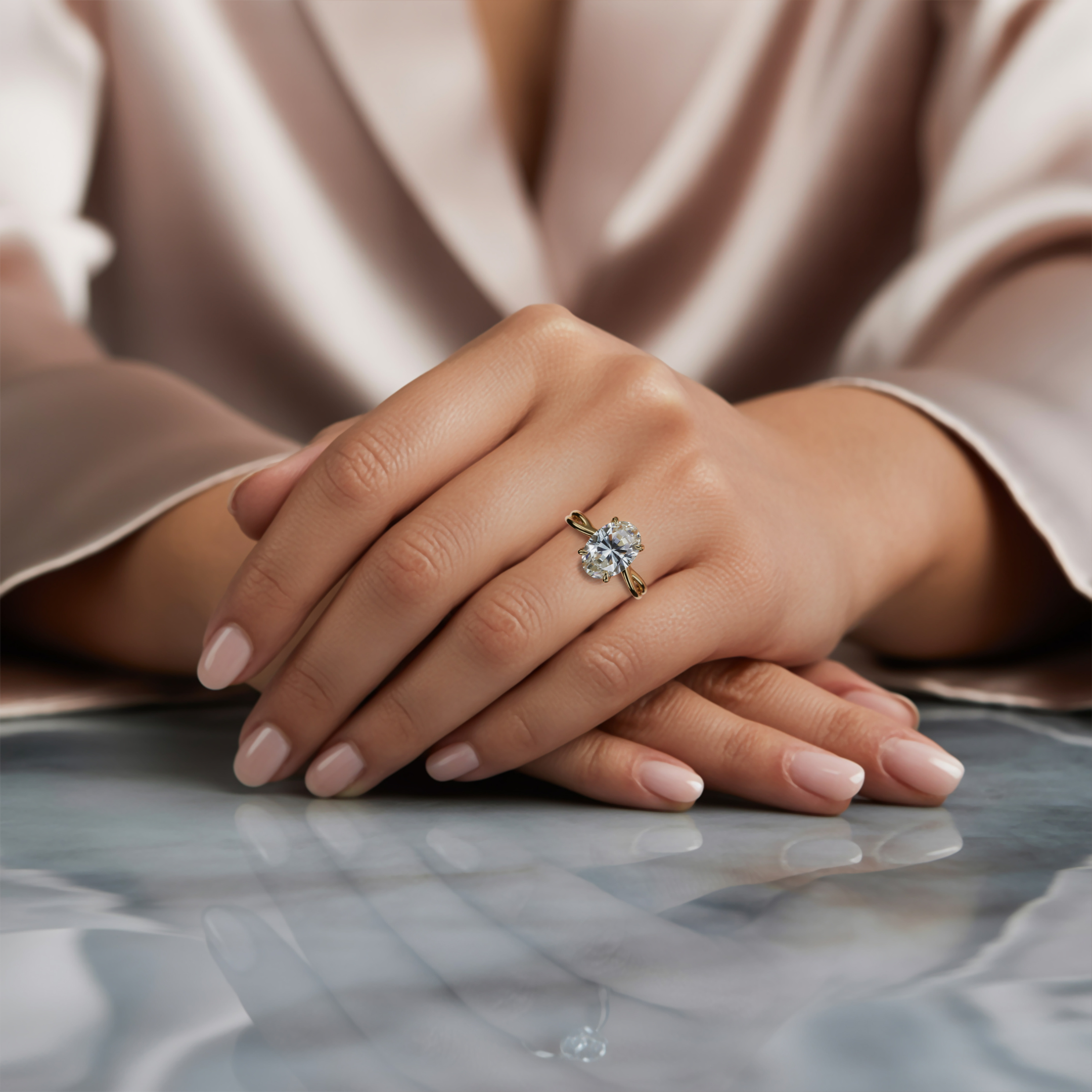 オパライン - インフィニティ モアッサナイト リング