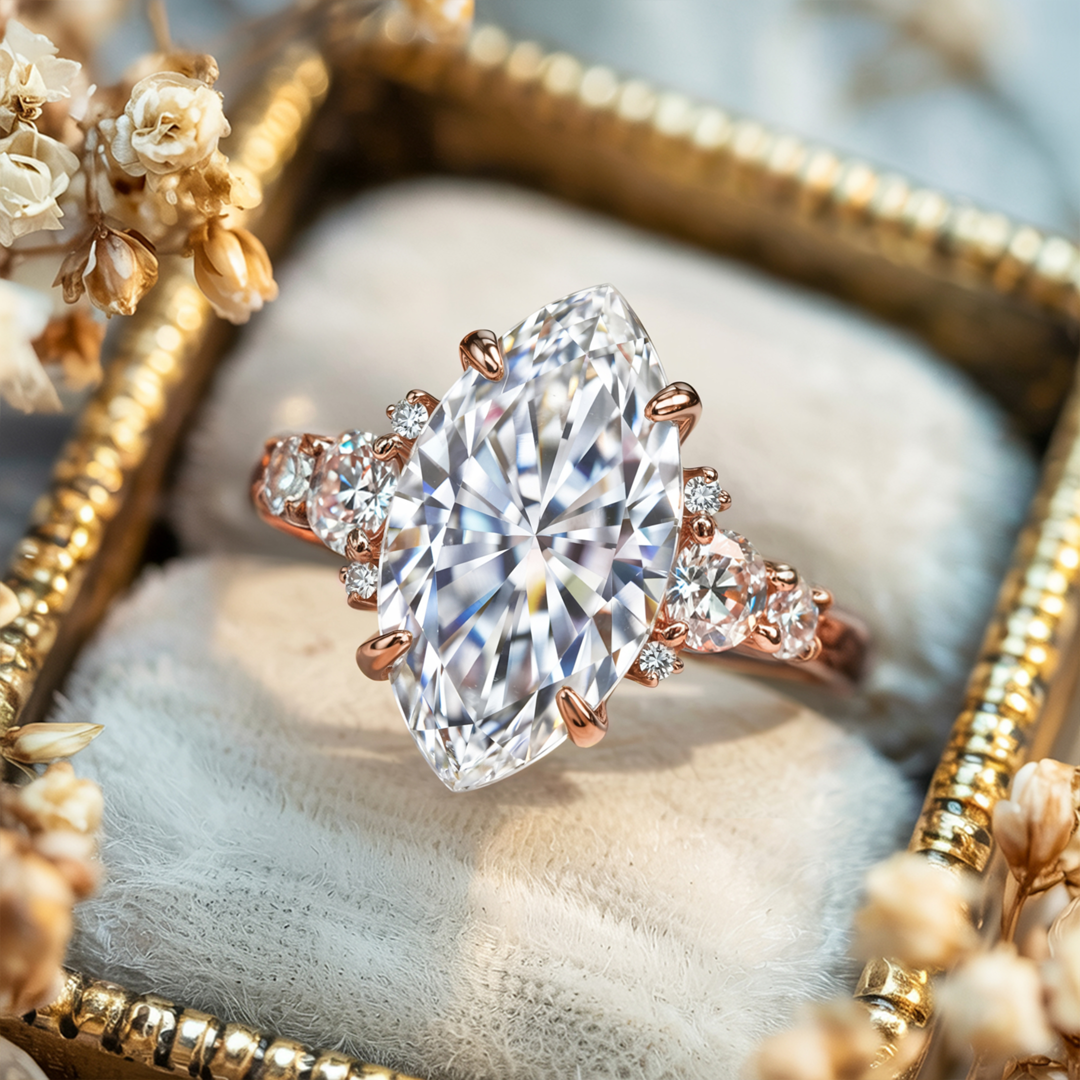 ベラ ジュエル マーキス カット モアッサナイト リング