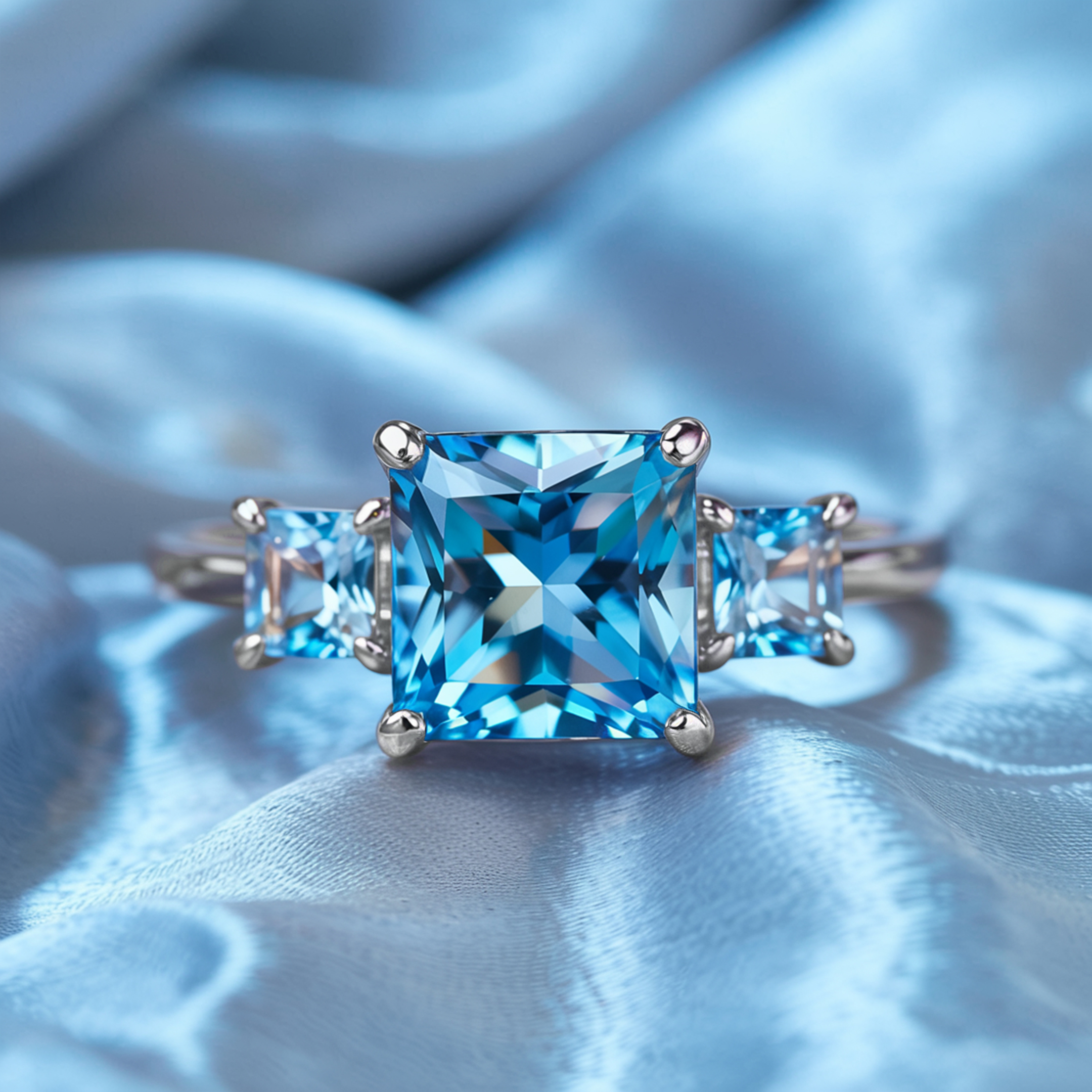 カテリーナ – スリーストーン モアッサナイトリング