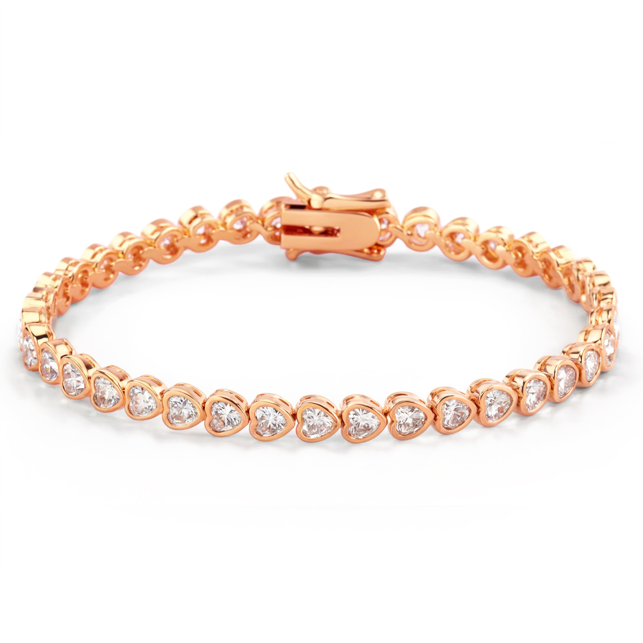 ゴールドテニスハートブレスレット