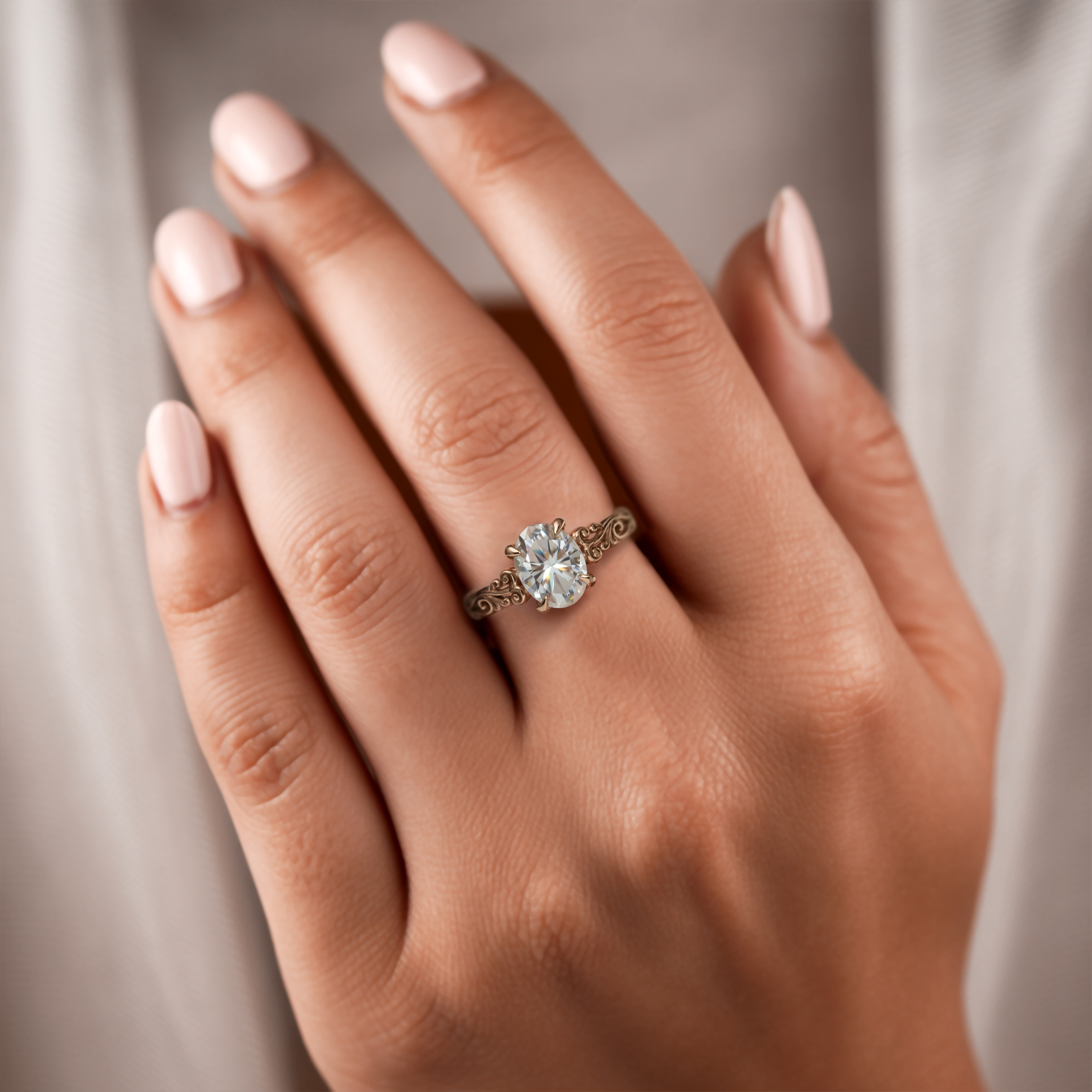 セレスティン - ヴィンテージ モアッサナイトリング