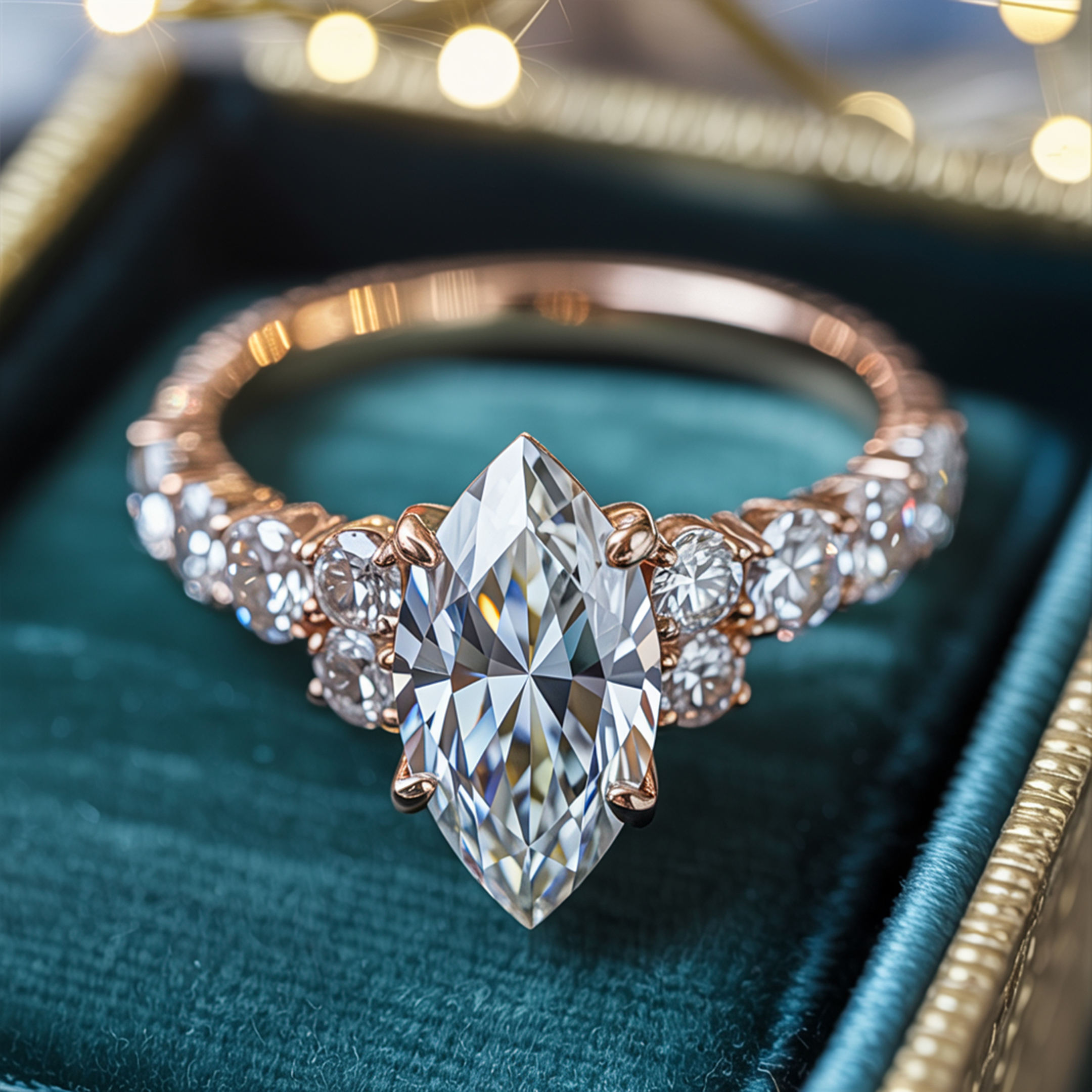 The Adelina Rae — Marquise Cut Moissanite Ring
アデリナ・レイ — マーキスカット モアッサナイトリング