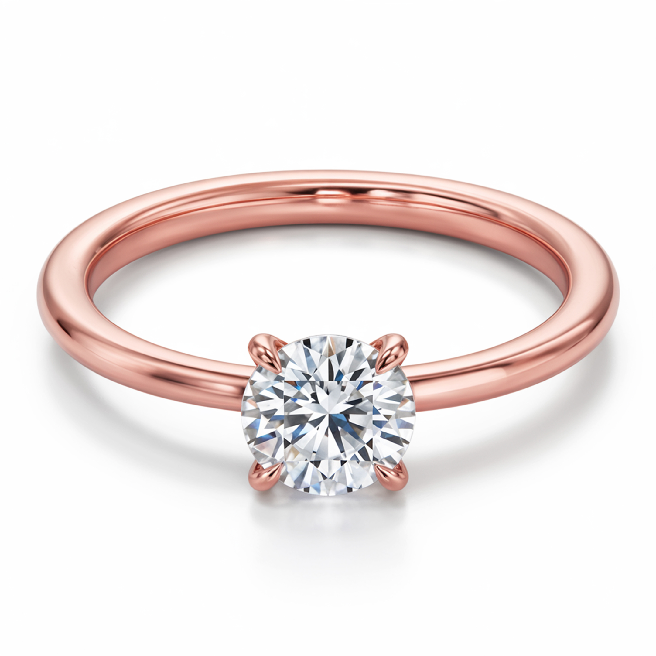 1CT ラウンドカット モアサナイト ソリティアリング