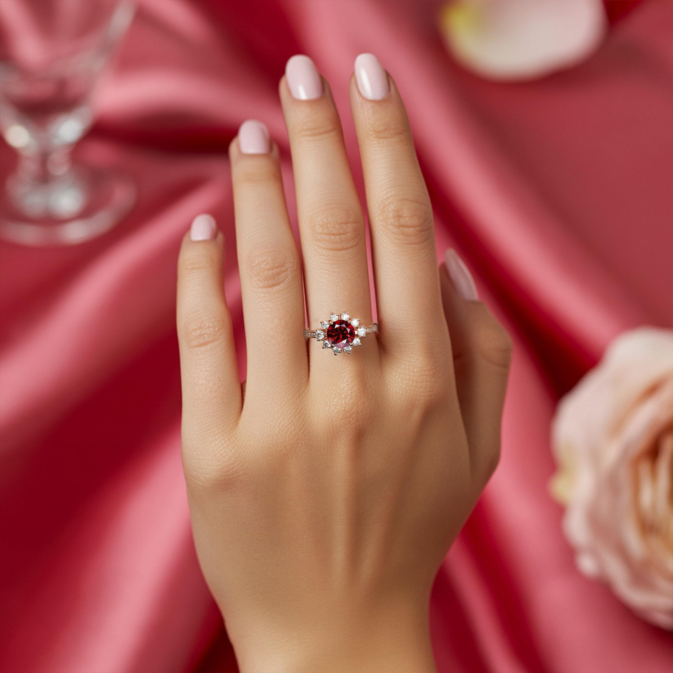 ベサニー - レッドモアッサナイトリング