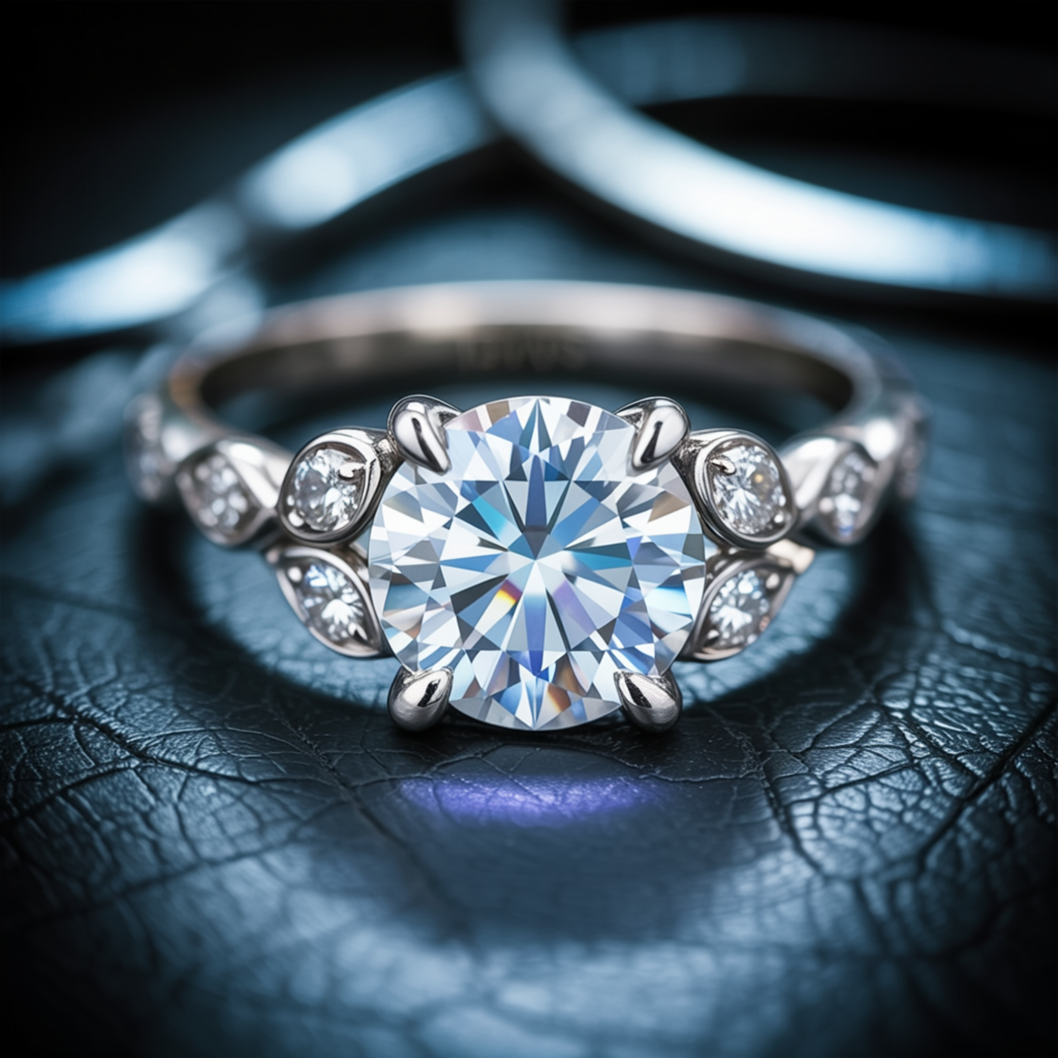 <Katalina>1.5CT ラウンドカット ホワイトモアサナイトリング