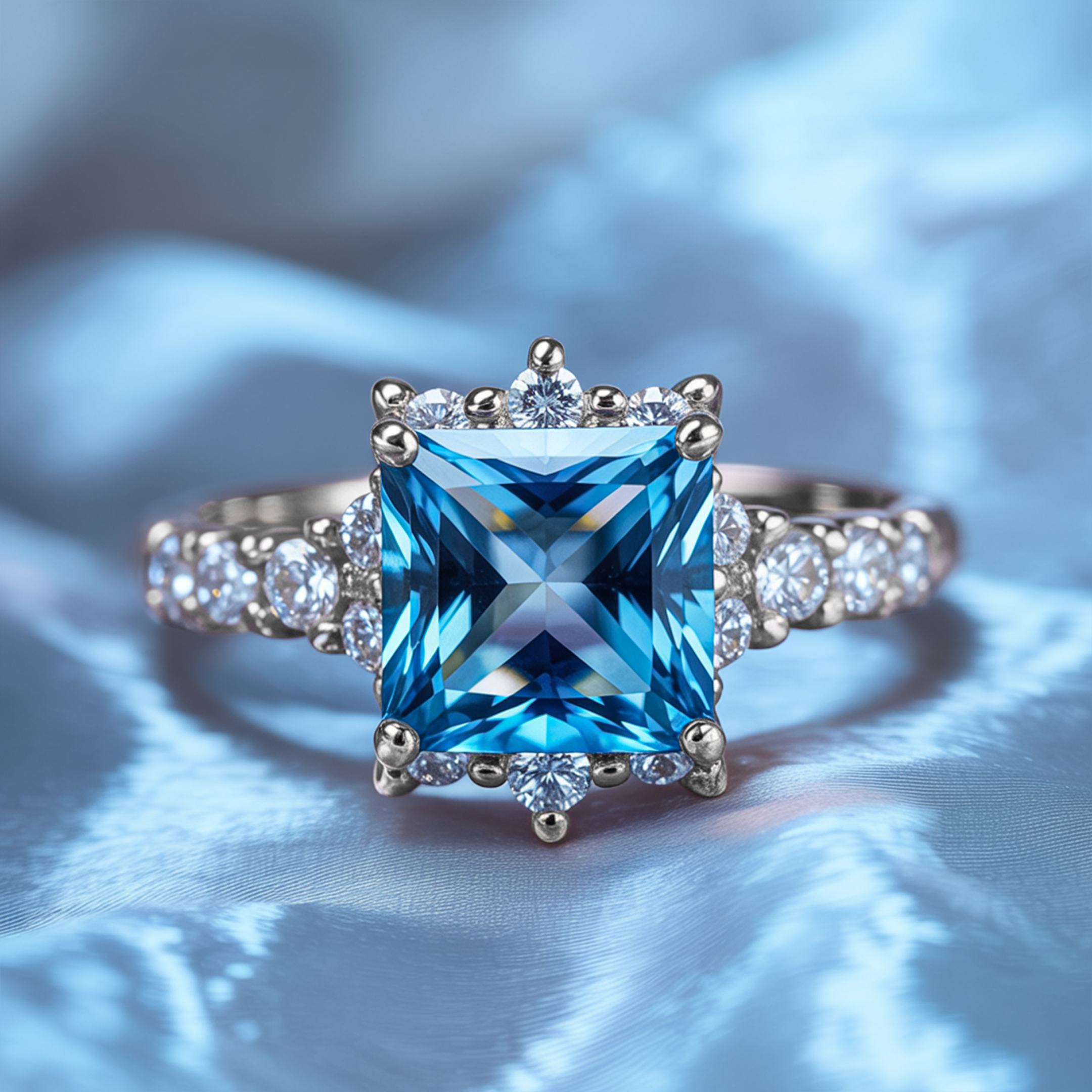 カテリーナ 3CT プリンセスカット モアッサナイトリング