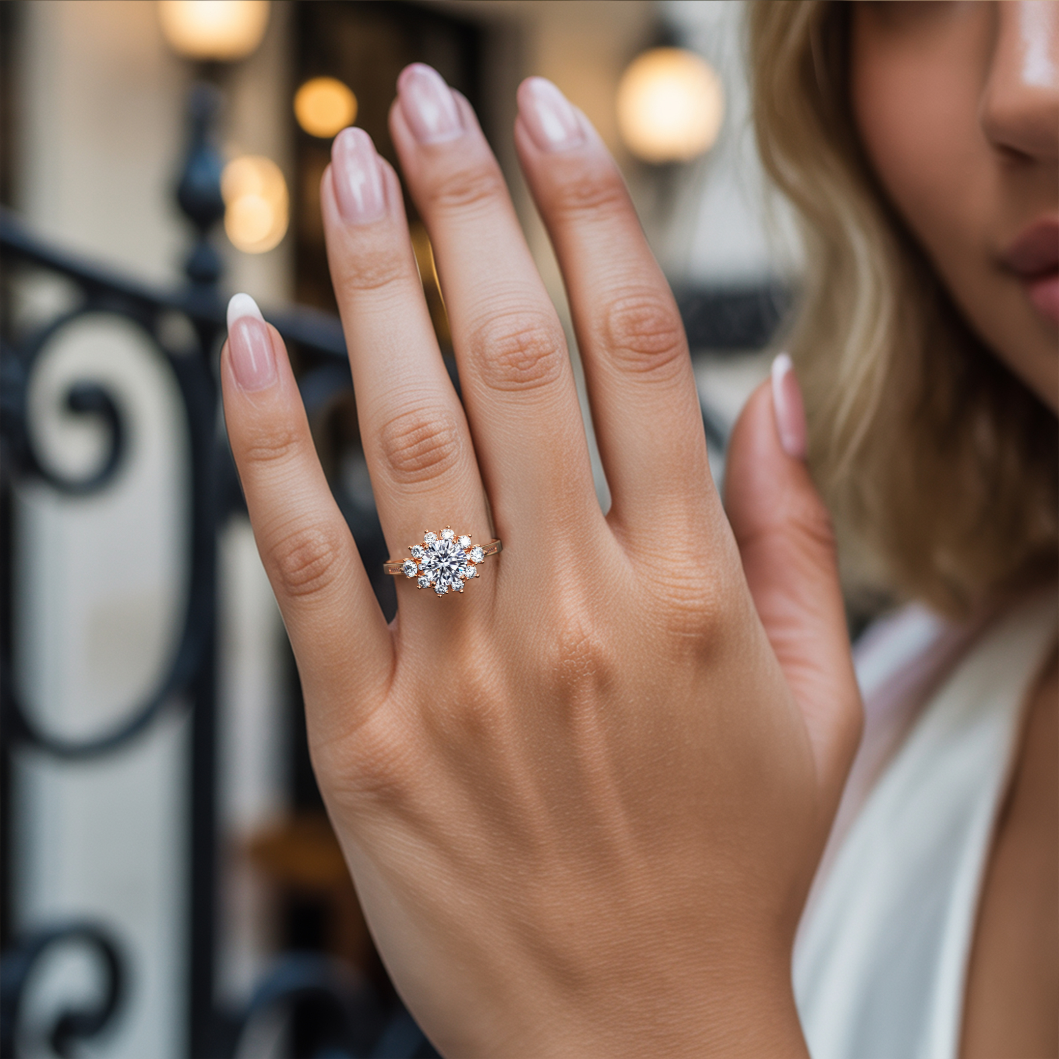 ベサニー - ホワイトモアサナイトリング