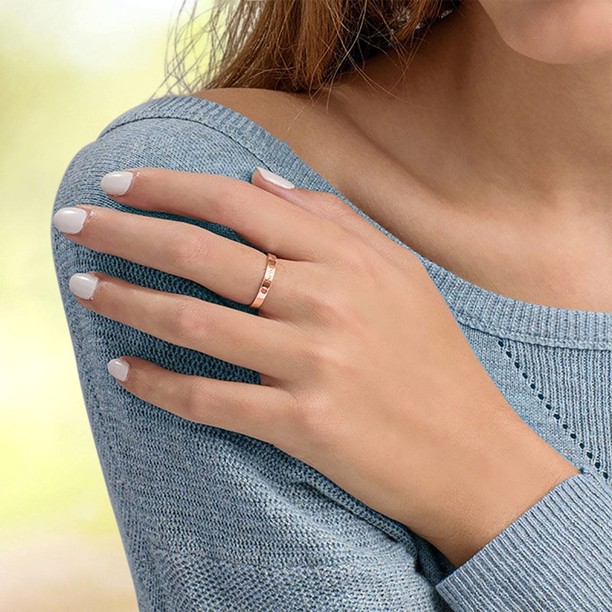 パーソナライズされた家族の誕生石積み重ね可能ネームリング - ステンレススチール