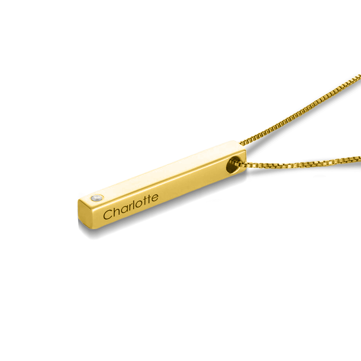 パーソナライズされた家族の誕生石 & 名前バーネックレス - ステンレススチール