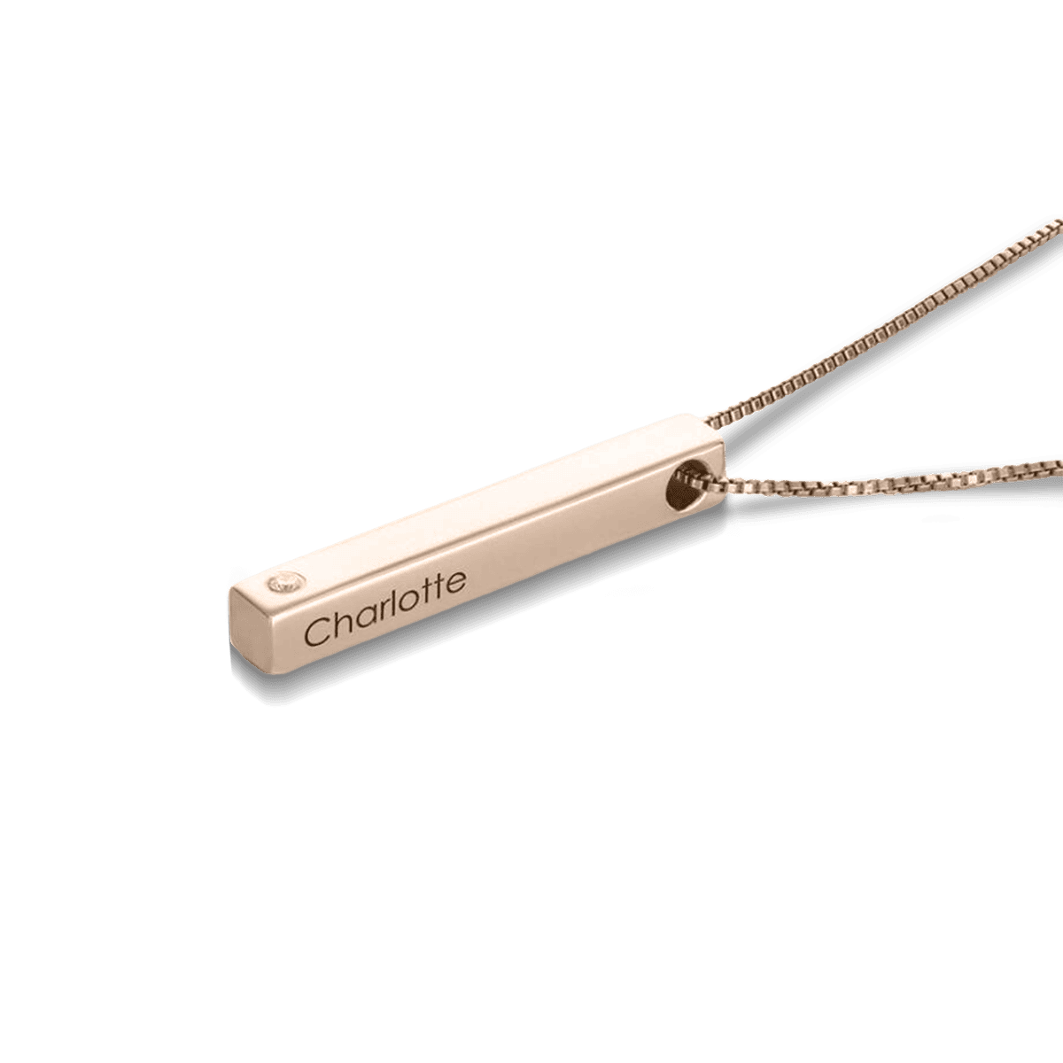 パーソナライズされた家族の誕生石 & 名前バーネックレス - ステンレススチール