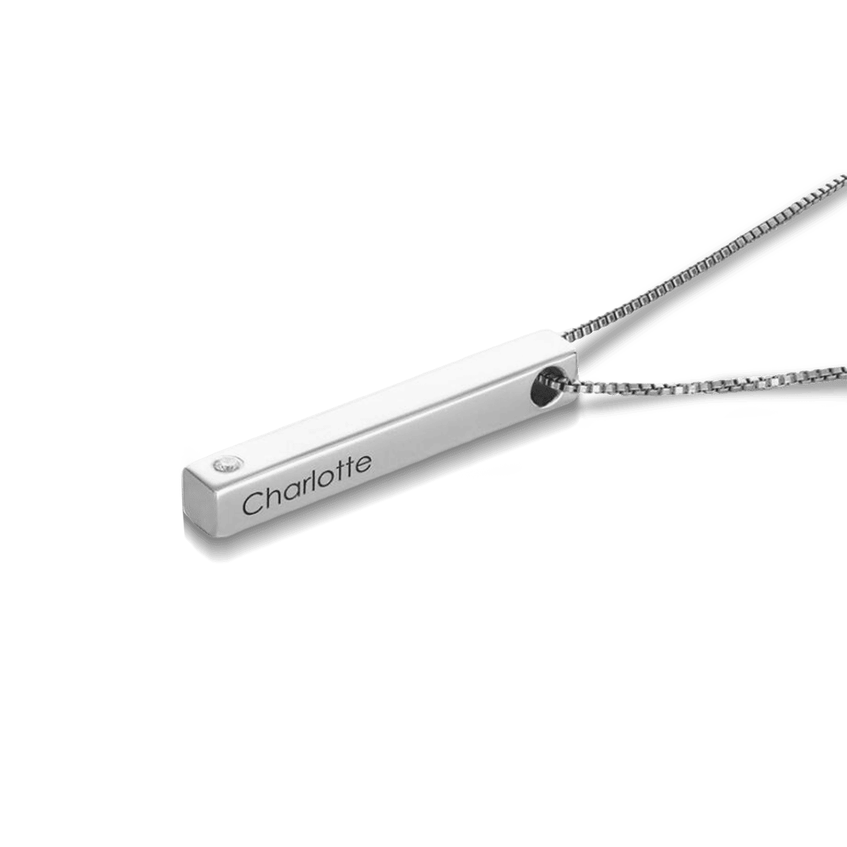 パーソナライズされた家族の誕生石 & 名前バーネックレス - ステンレススチール