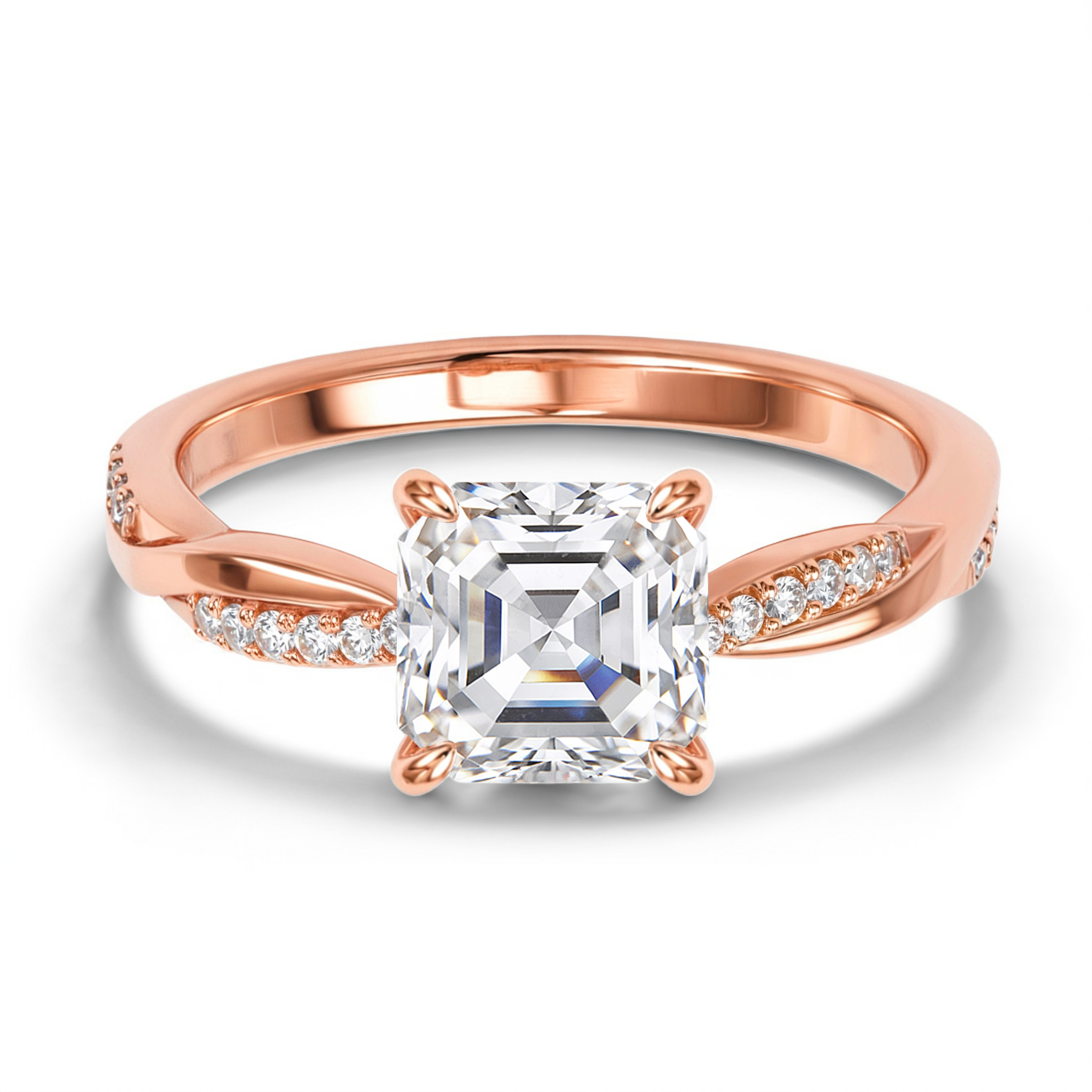 ツイストバンド 1CT — アッシャーカット モアッサナイトリング