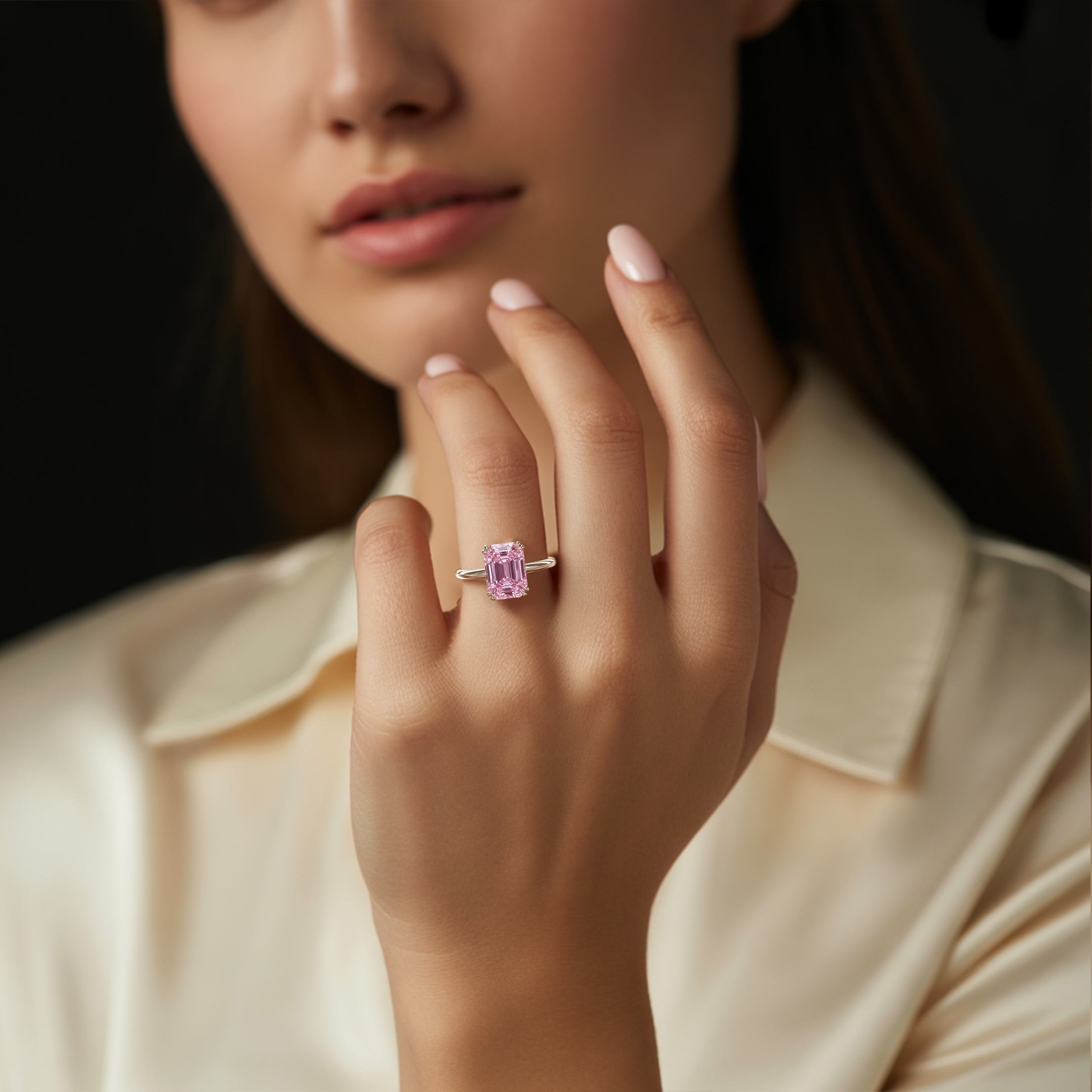 カミラ - ソリティア モアッサナイトリング